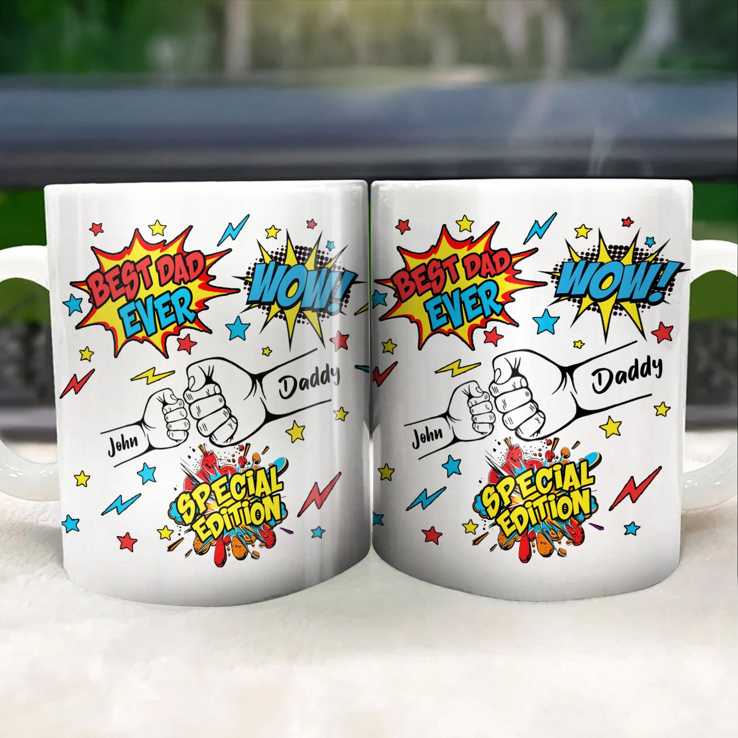 Best Dad Ever, Wow, Fist and Stars