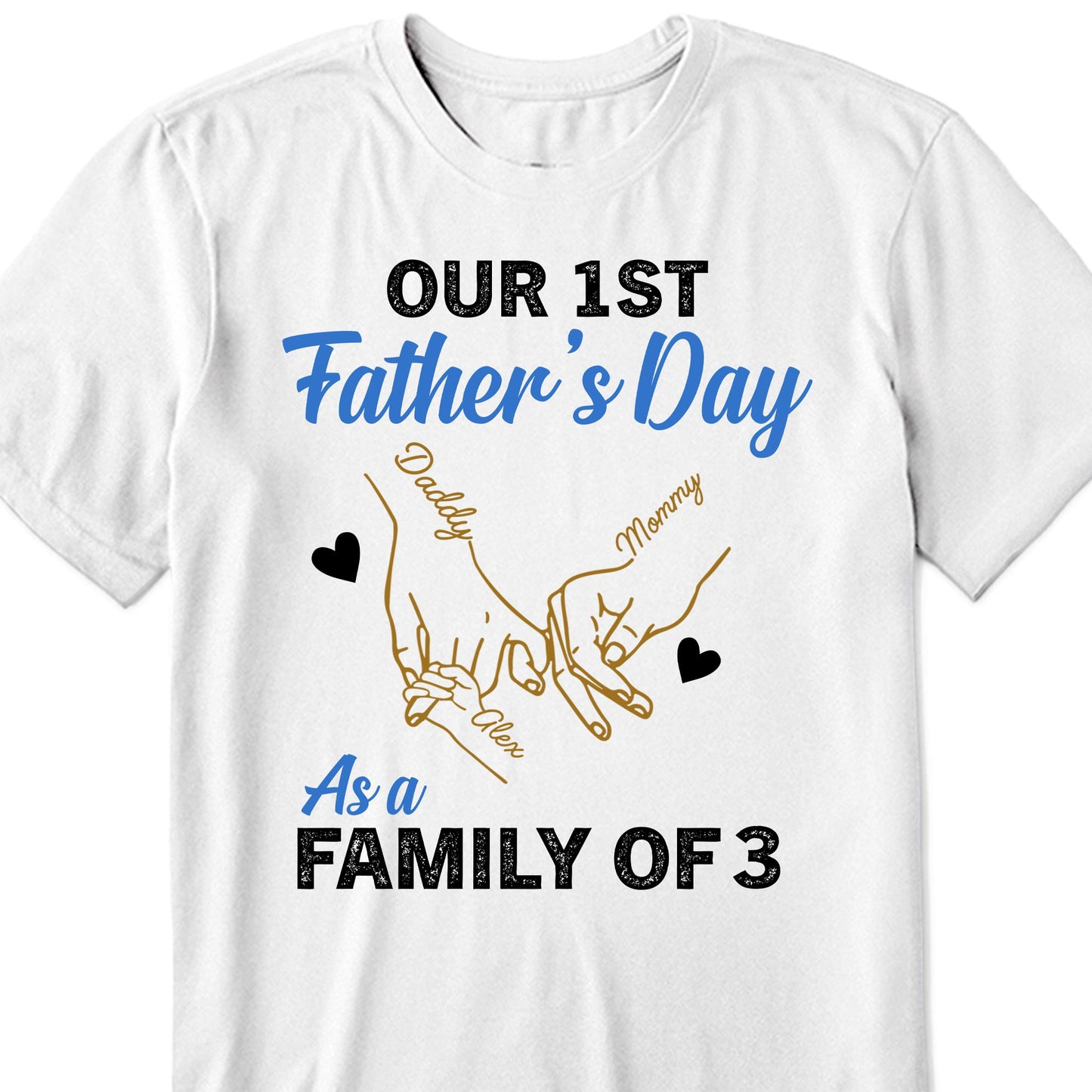 Our 1st Father's Day As A Family Of 3, Hand Prints And Heart