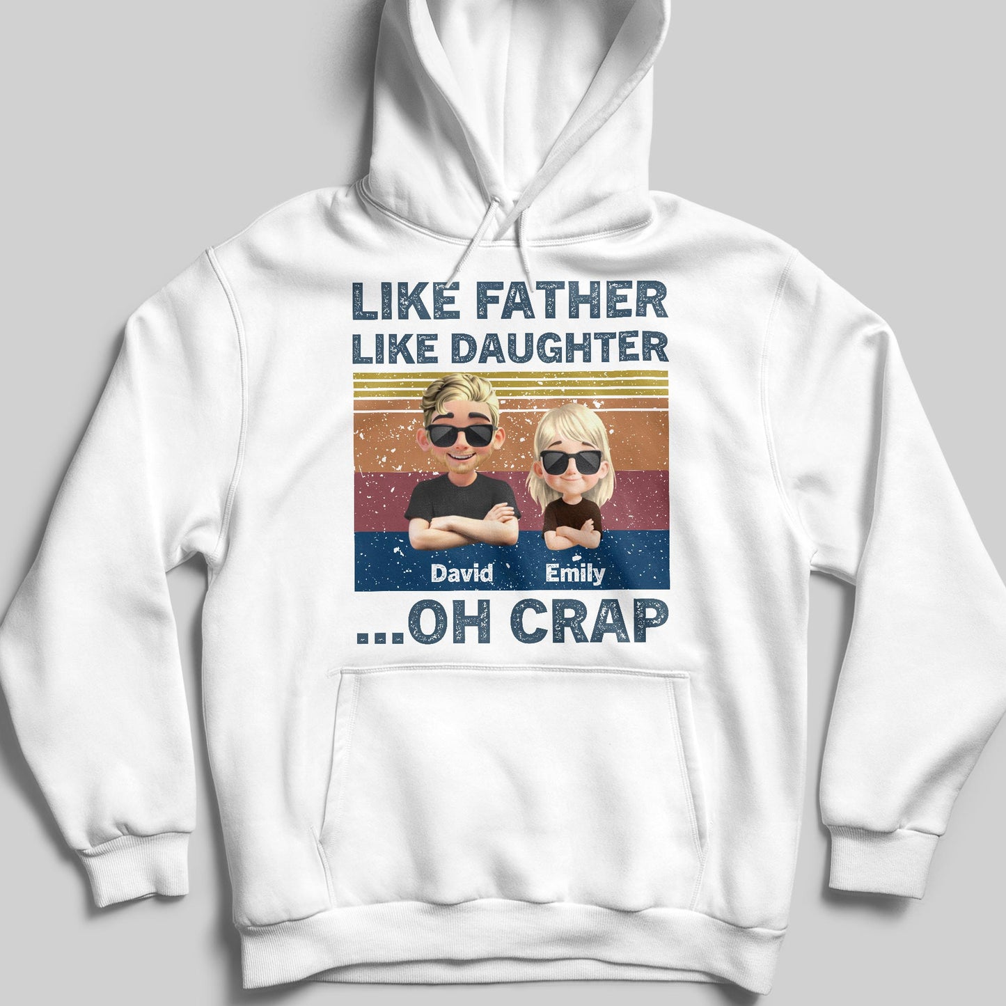 Like Father Like Daughter, Sunglasses And Cartoon Figures