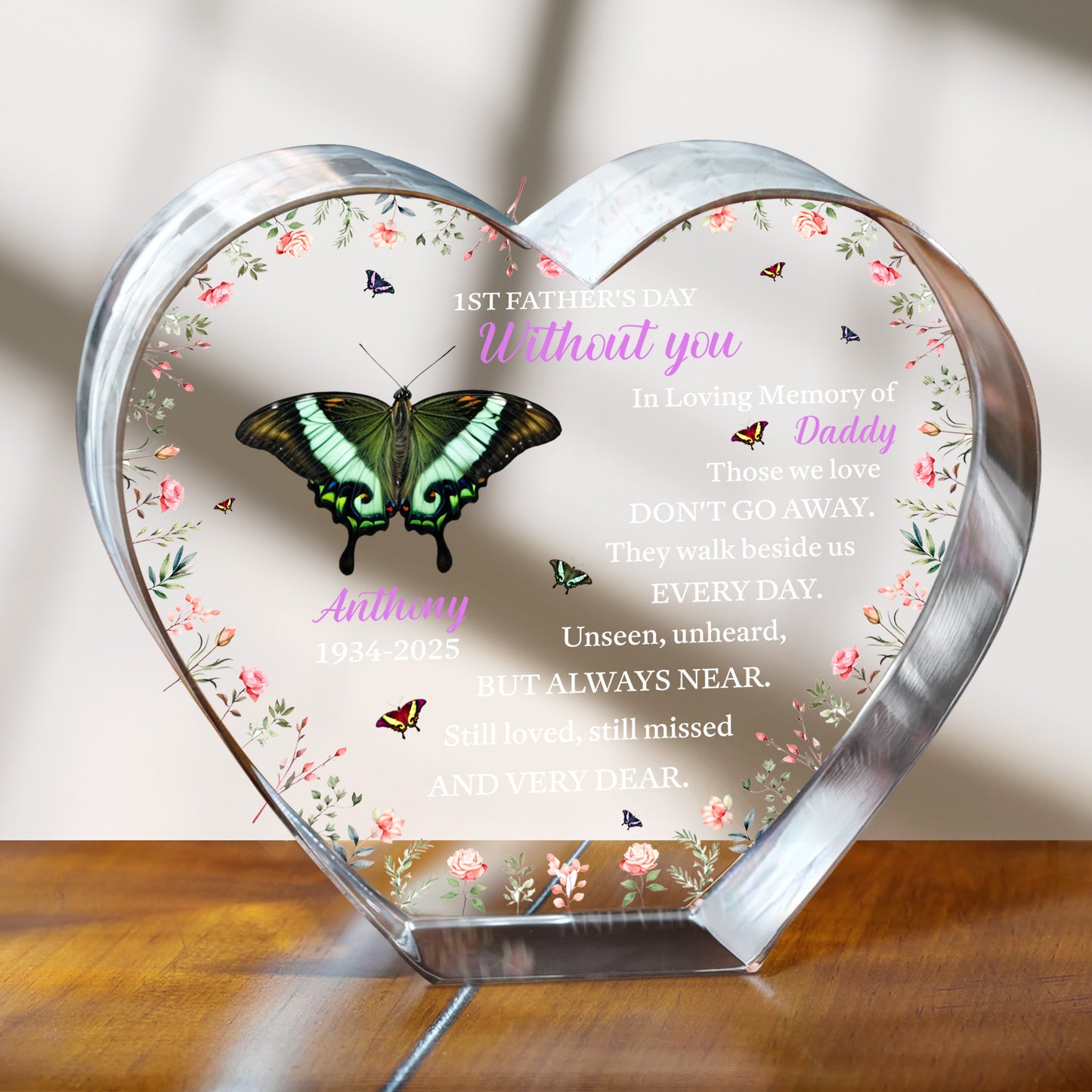 In Loving Memory of Daddy, Butterfly and Flowers