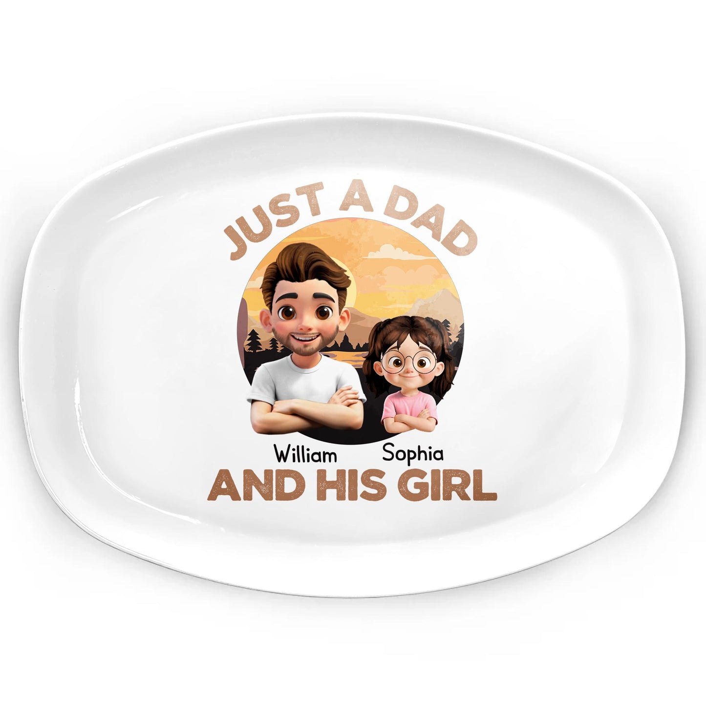 Just A Dad And His Girl, Father And Daughter At Sunset