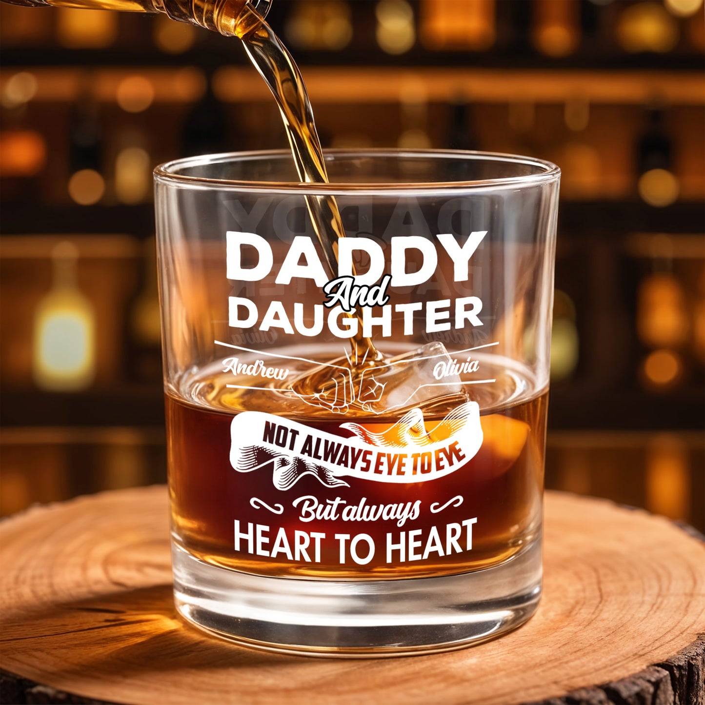 Daddy And Daughter, Not Always Eye To Eye But Always Heart To Heart, Hearts and Handshake