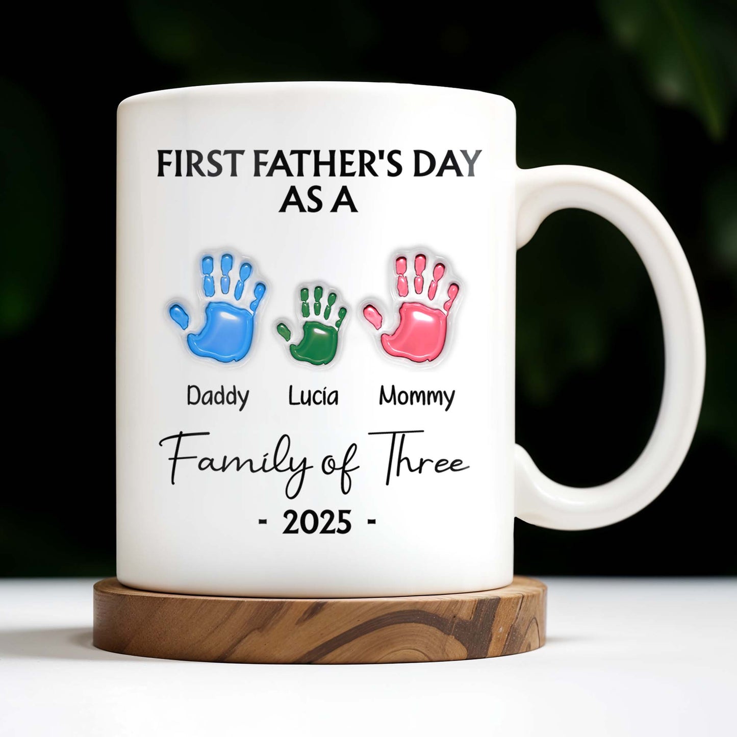 First Father's Day As A Family of Three, Handprints