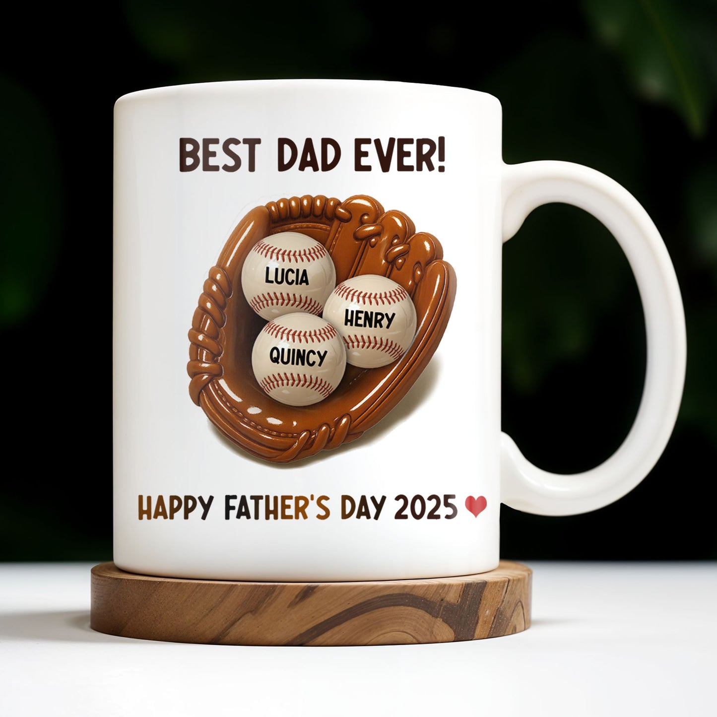 Best Dad Ever, Baseball Glove And Baseball