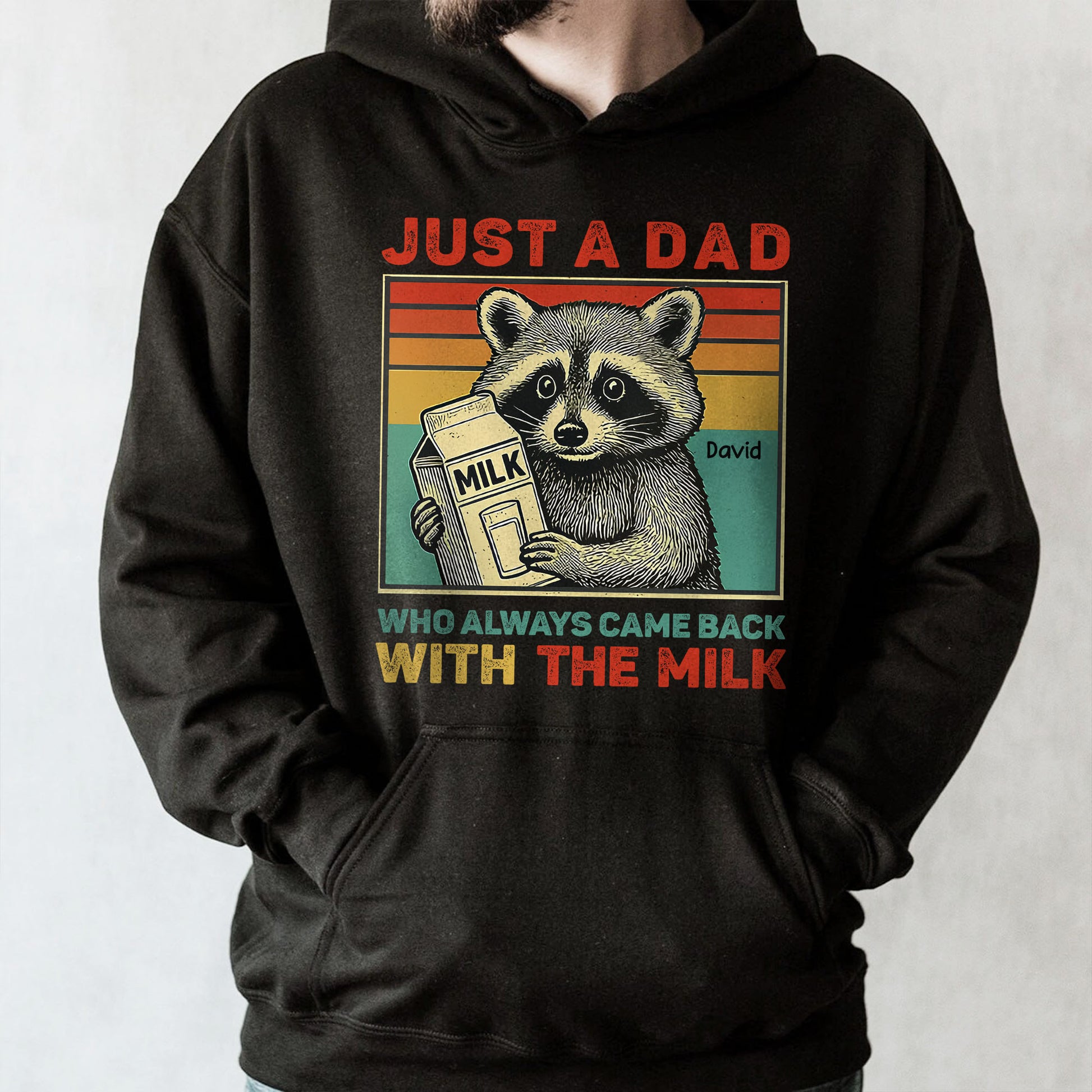 Just A Dad Who Always Came Back With The Milk, Raccoon and Milk Carton