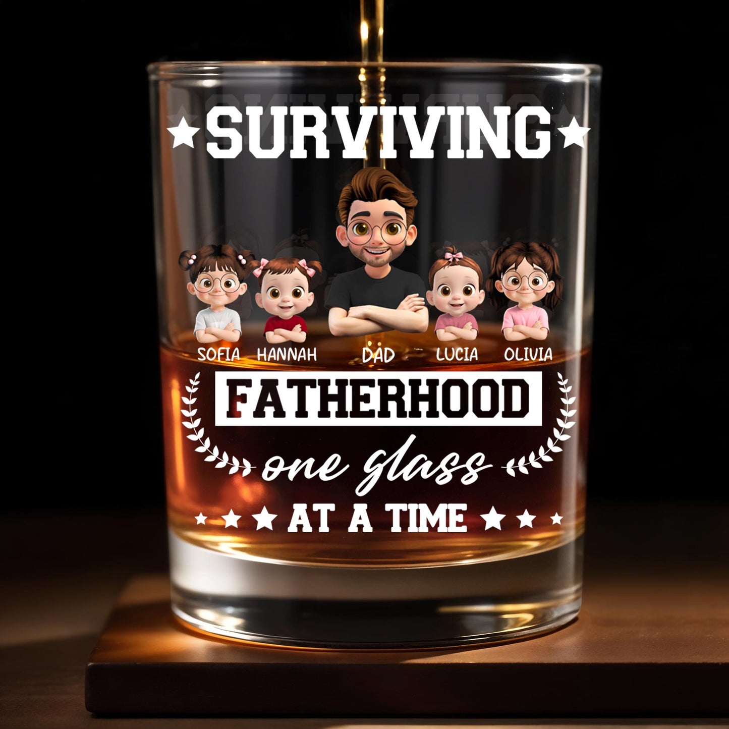 Surviving Fatherhood One Glass At A Time, Cartoon Family