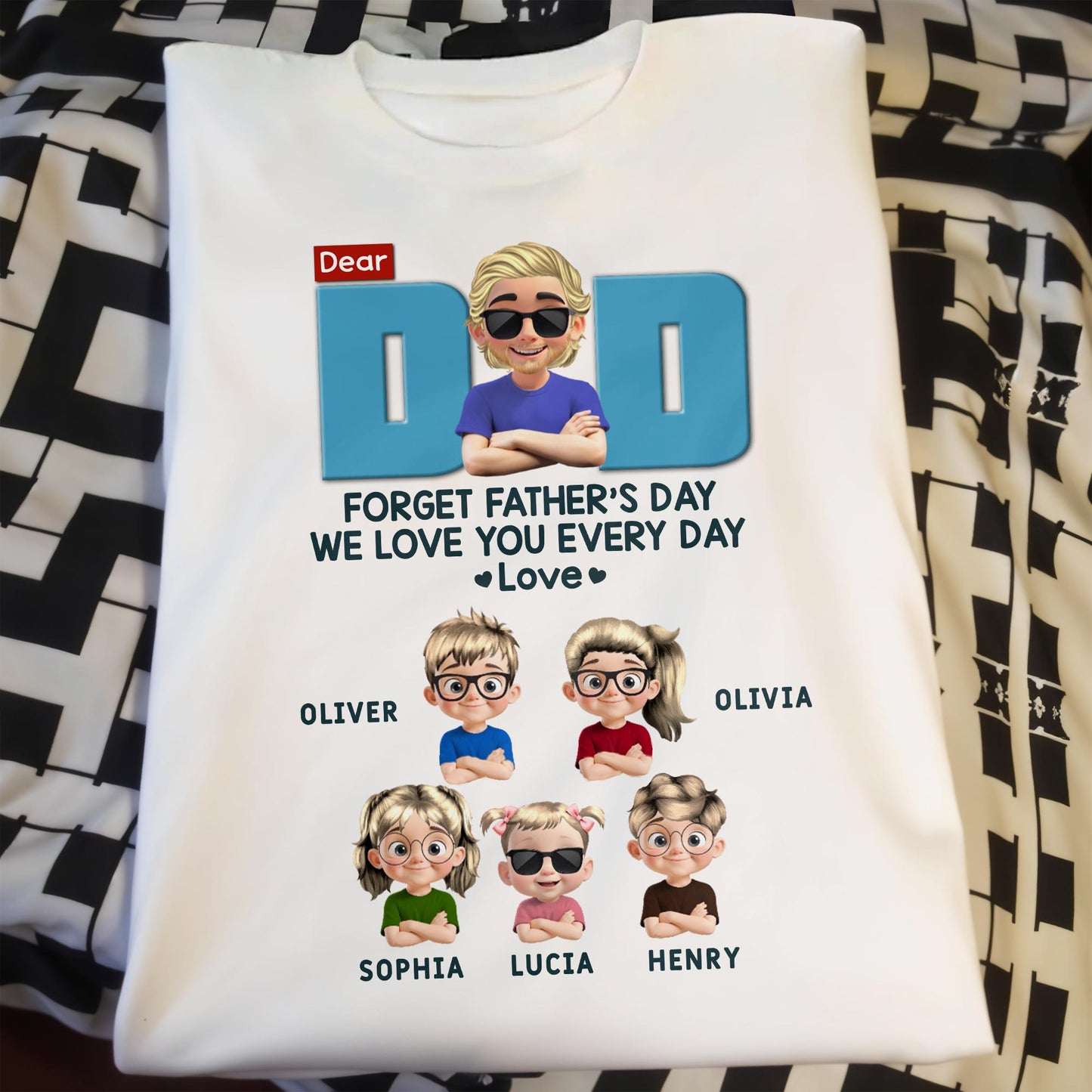 Dear Dad, Forget Father's Day We Love You Every Day, Cartoon Characters