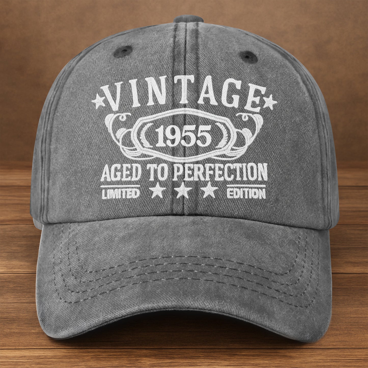 Vintage Aged To Perfection Limited Edition - Personalized Custom Washed Denim Cap - DAD118_WDCAP