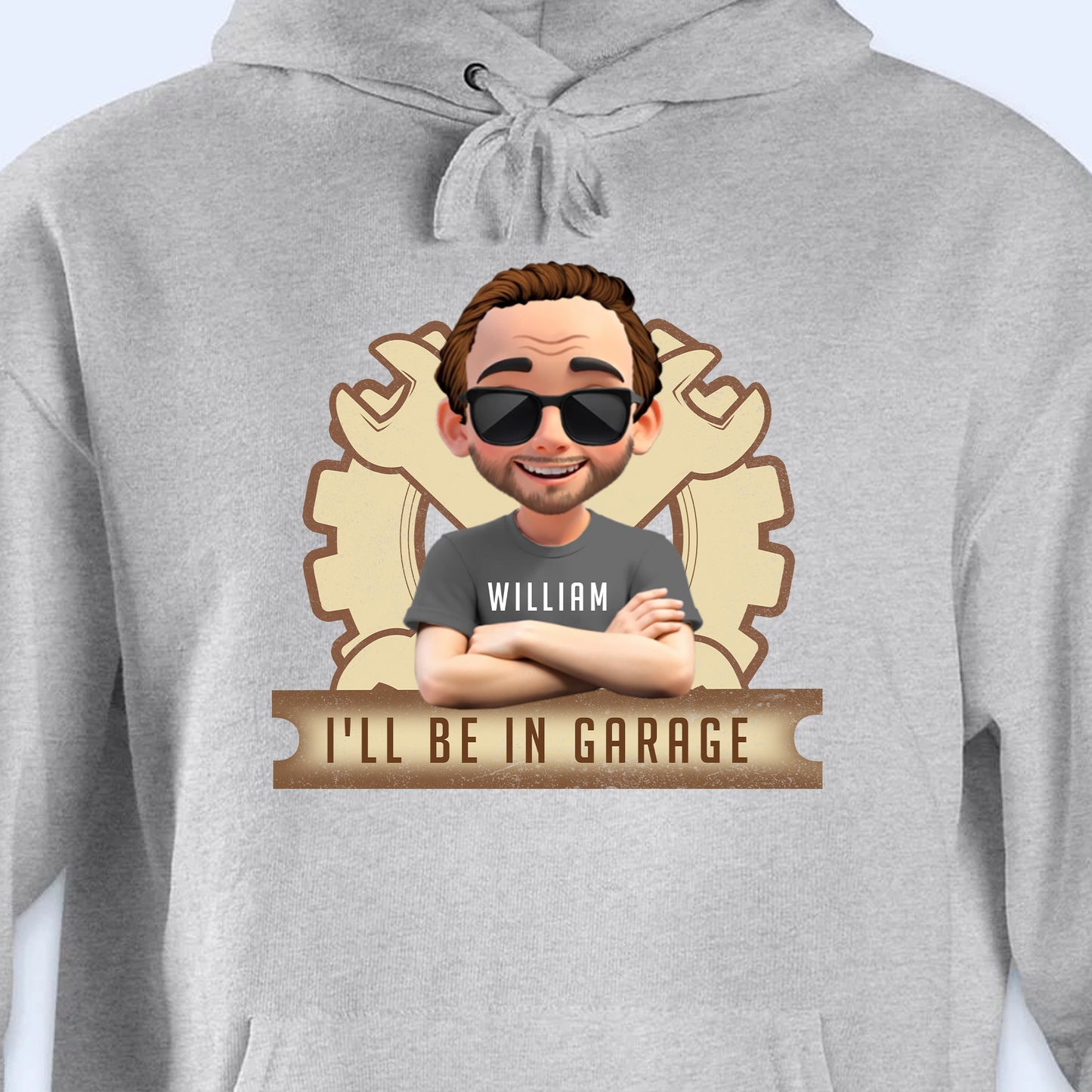 I'll Be In Garage, Gear and Sunglasses Design