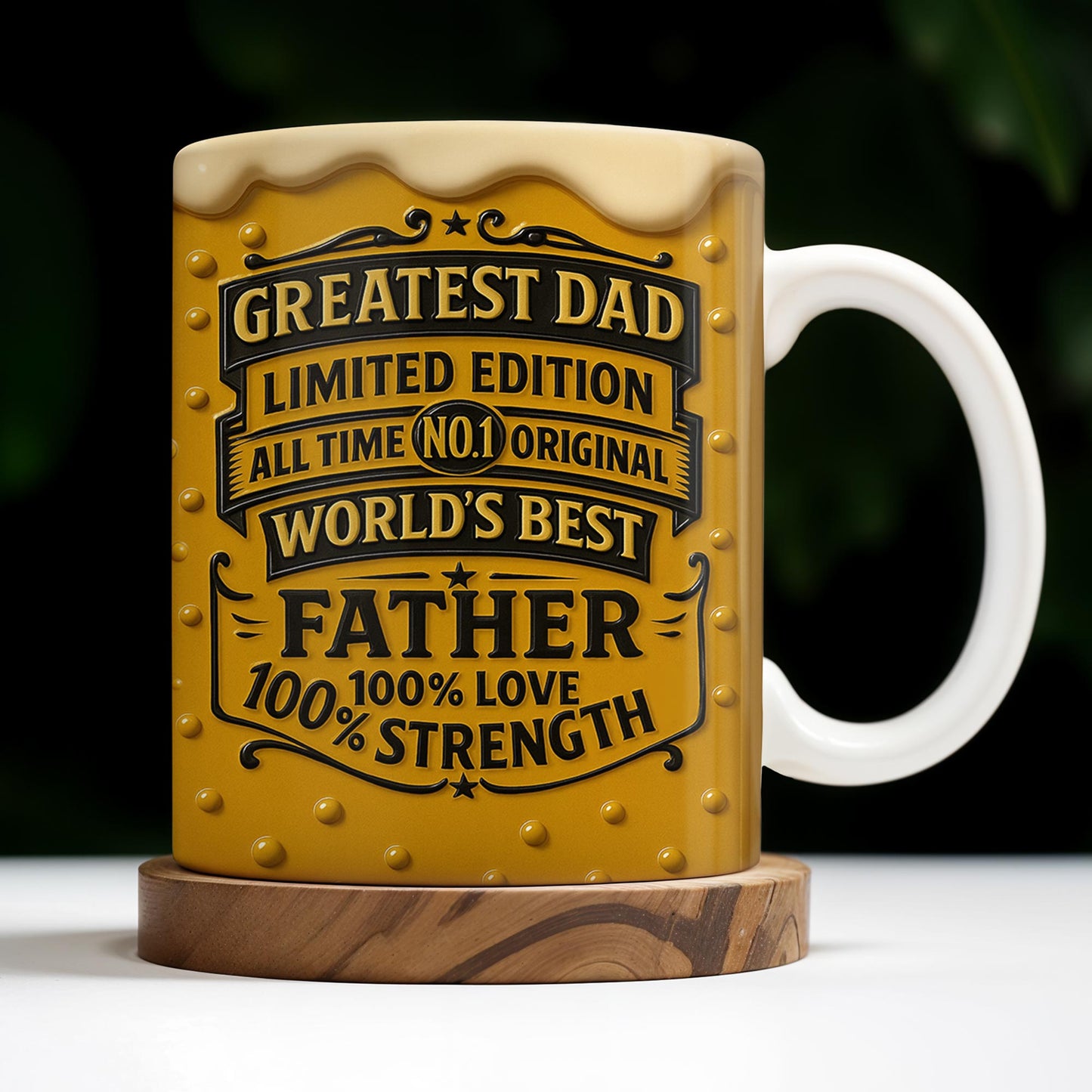 El mejor papá, edición limitada, original número 1 de todos los tiempos, el mejor padre del mundo, diseño de taza de cerveza - Taza de café personalizada - DAD129_MG