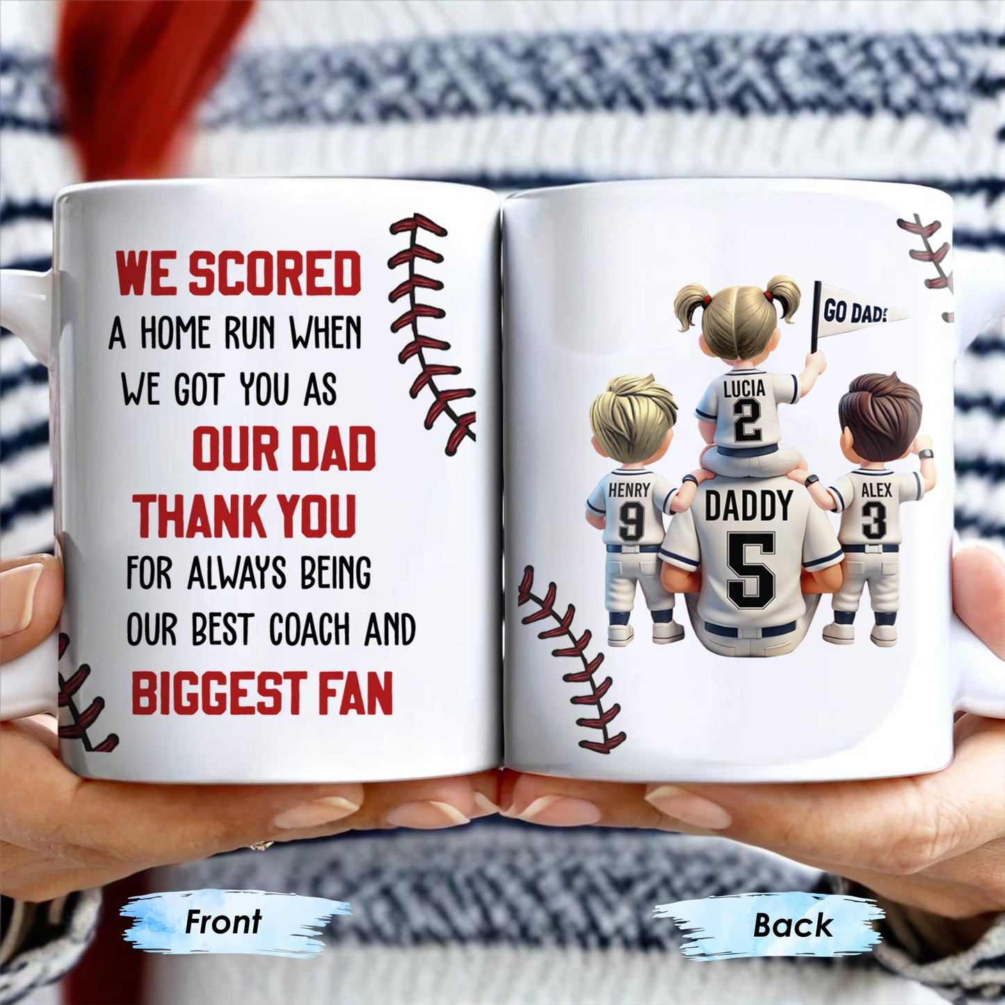 We Scored A Home Run When We Got You As Our Dad, Baseball Stitches And Uniforms