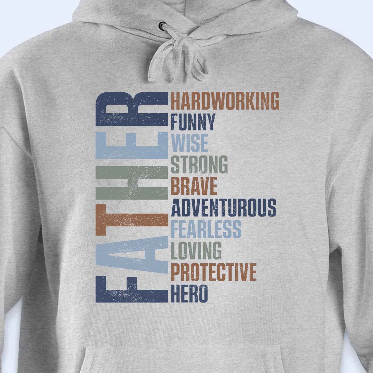 Sweat à capuche « Héros protecteur » avec attributs du père – T-shirt unisexe personnalisé, sweat à capuche – DAD198_WBAS