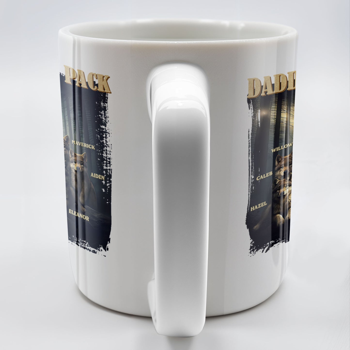 Daddy's Wolf Pack Featuring Wolves In Forest