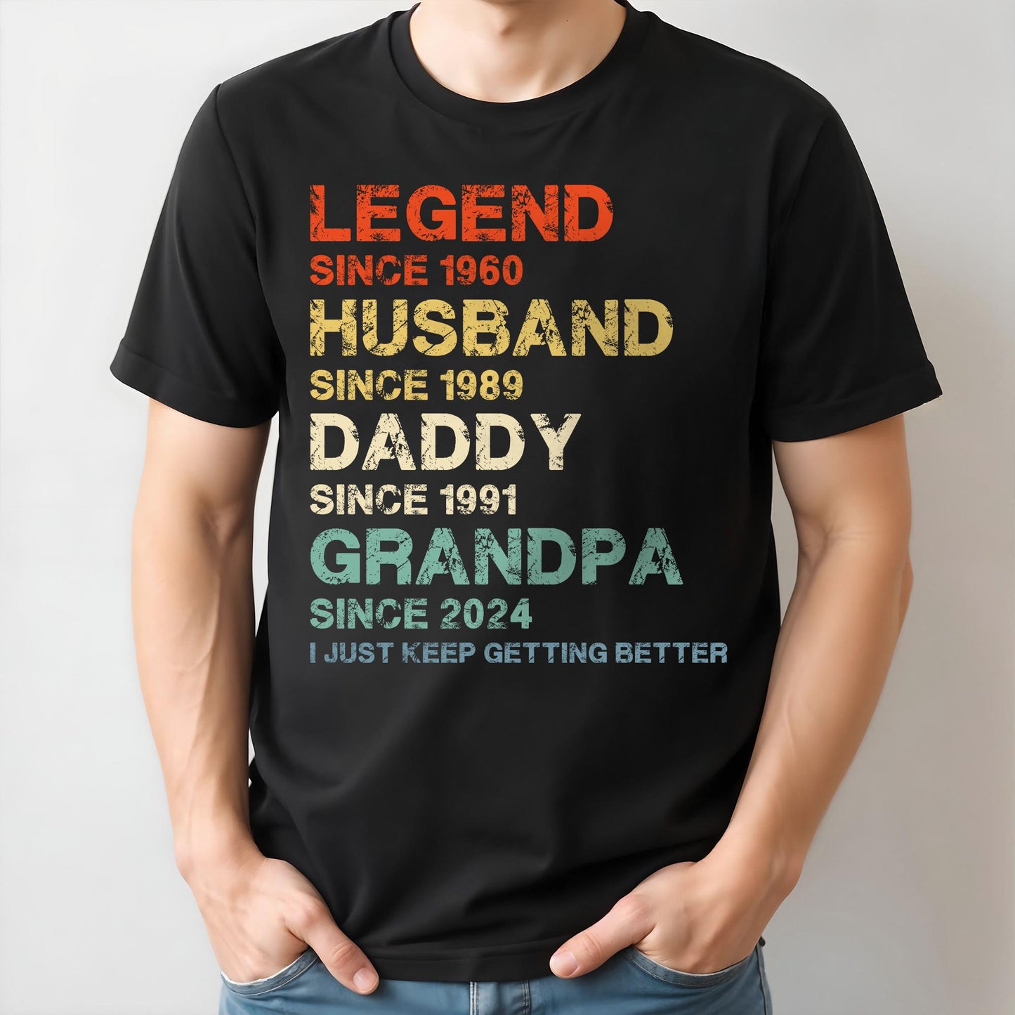 Legend Husband Daddy Grandpa Custom Year T-Shirt