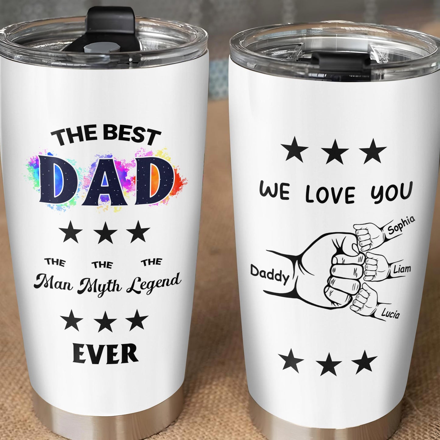 The Best Dad The Man Myth Legend Ever, Stars, Color Splash