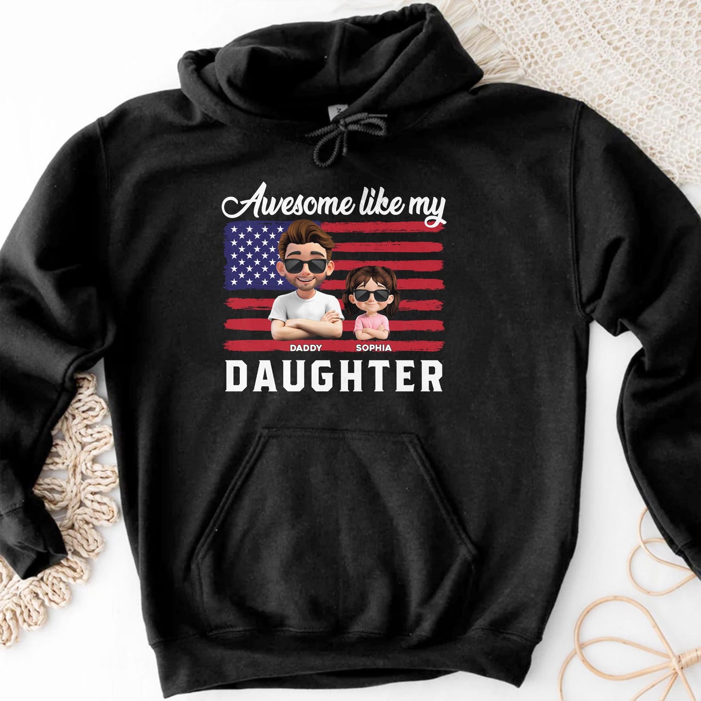 Awesome Like My Daughter USA Flag Tee