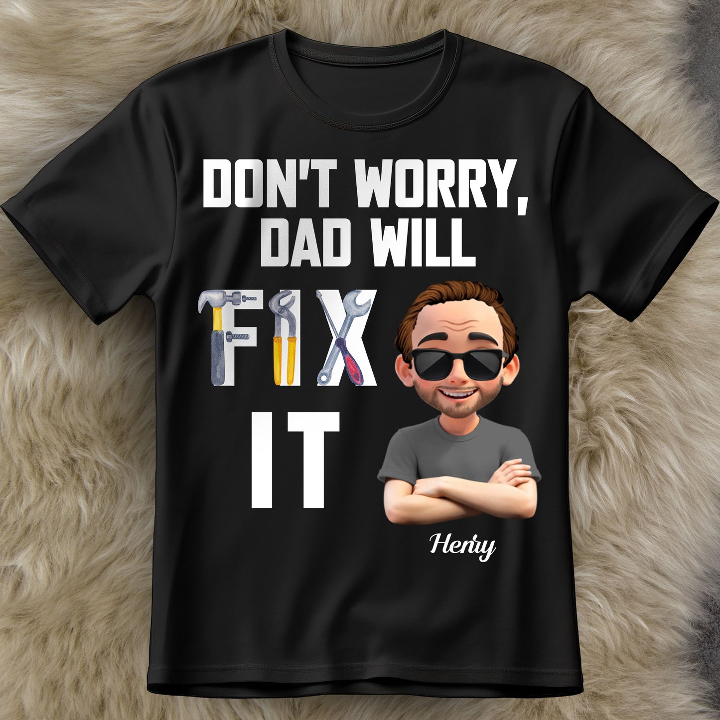Don't Worry Dad Will Fix It Tools And Cartoon