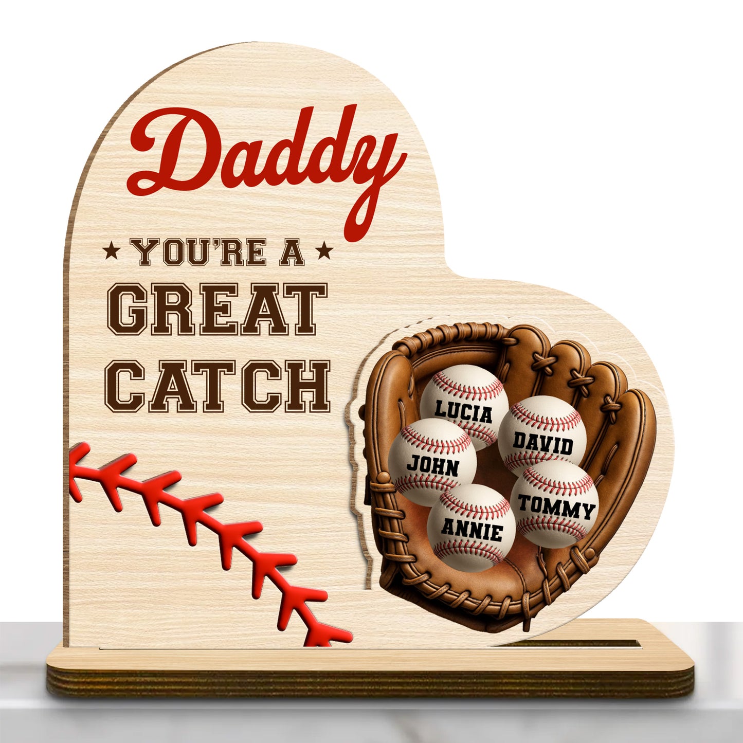 Daddy You're A Great Catch With Baseball And Glove Design