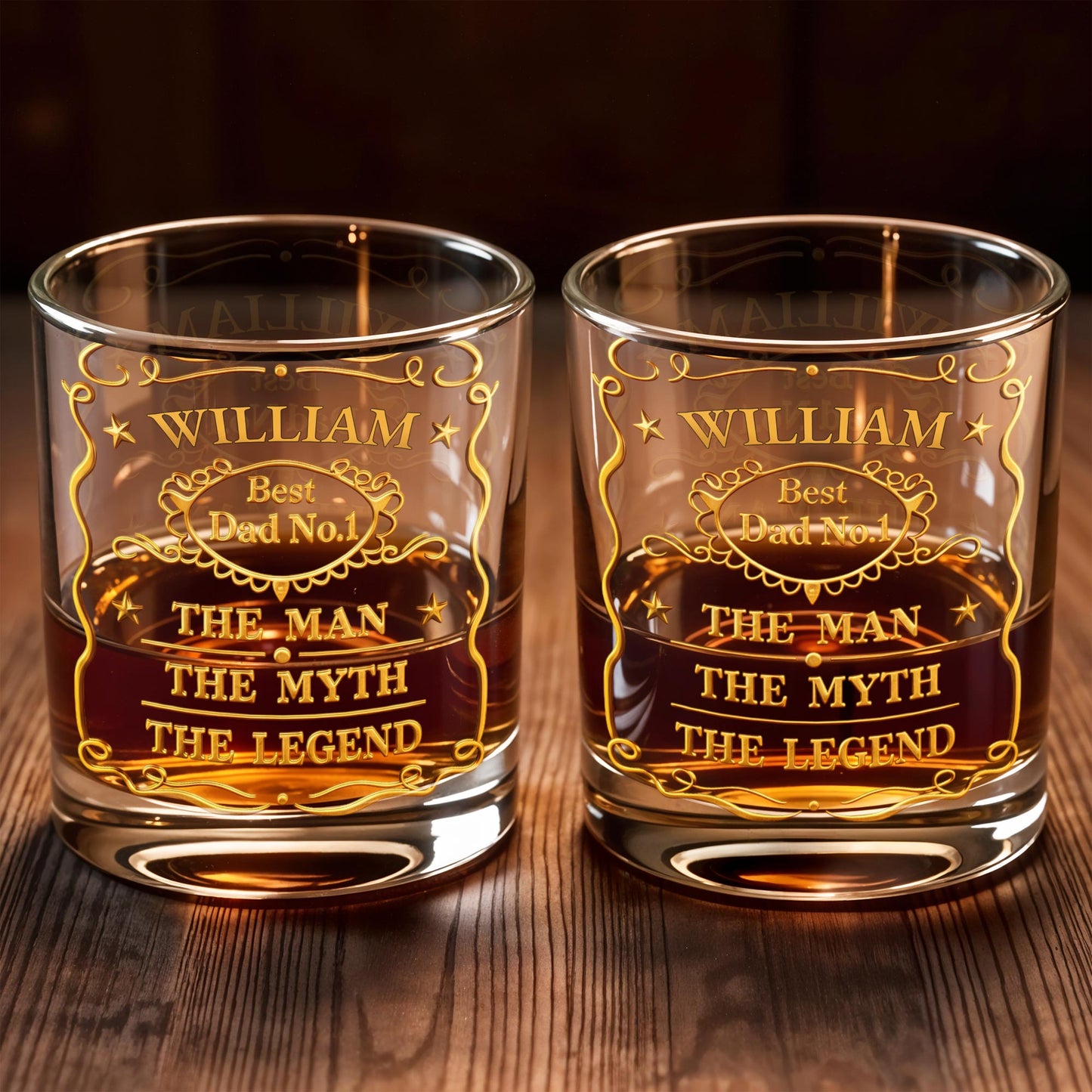 Best Dad No.1, The Man The Myth The Legend Glass