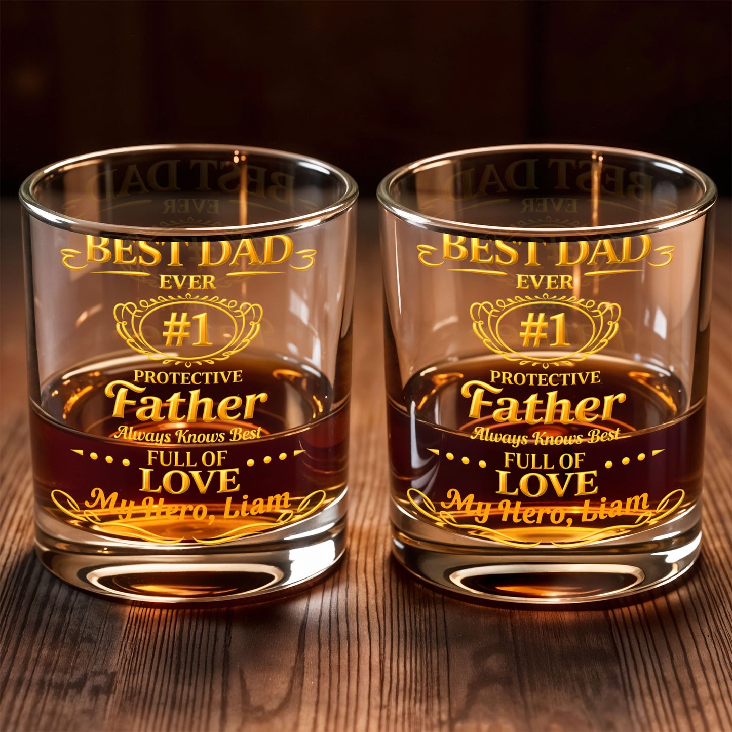 Best Dad Ever Protective Father My Hero Golden Frame