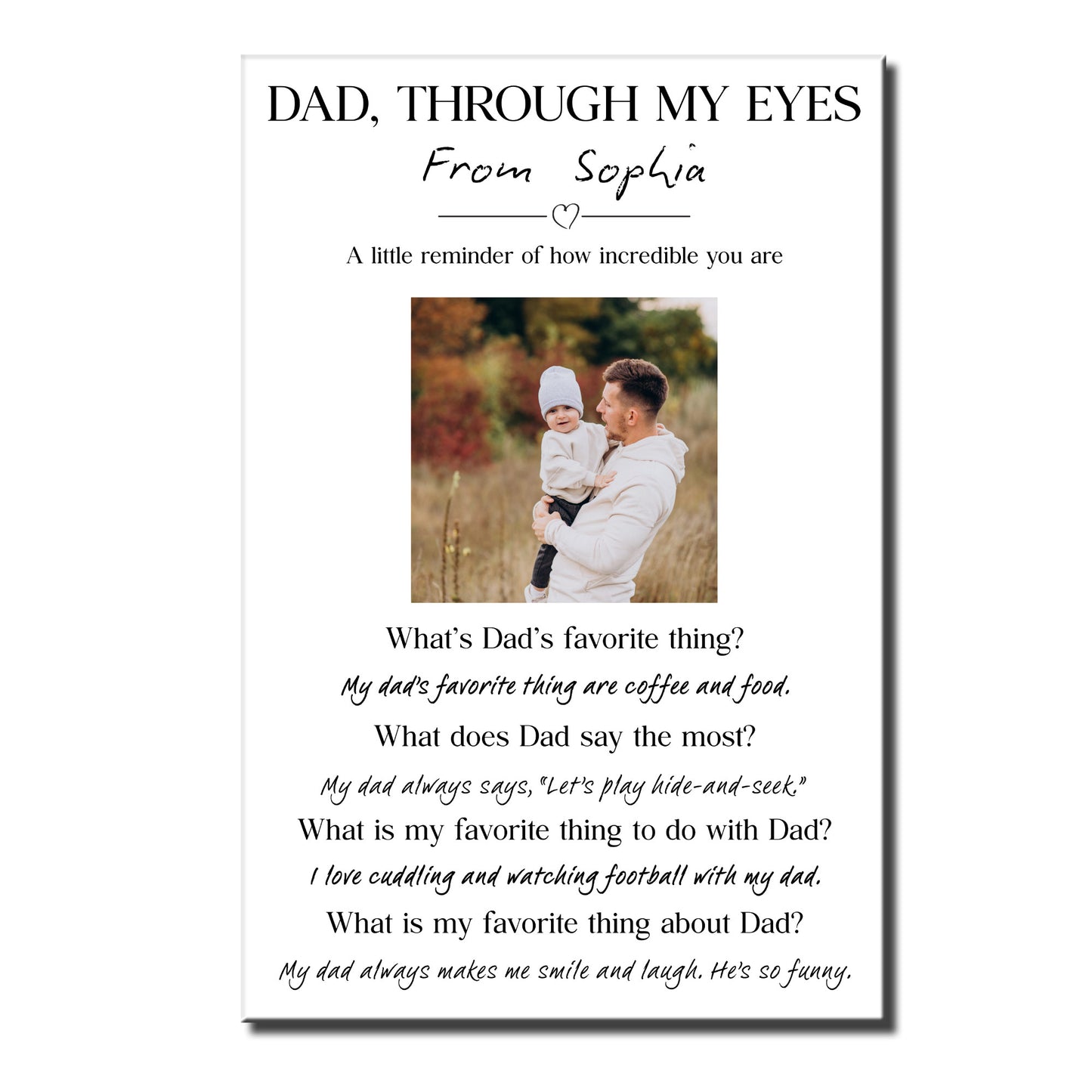 Dad Through My Eyes Personalized Custom Photo Vertical Poster - Personalized Custom Vertical Poster - DAD440_VPOS