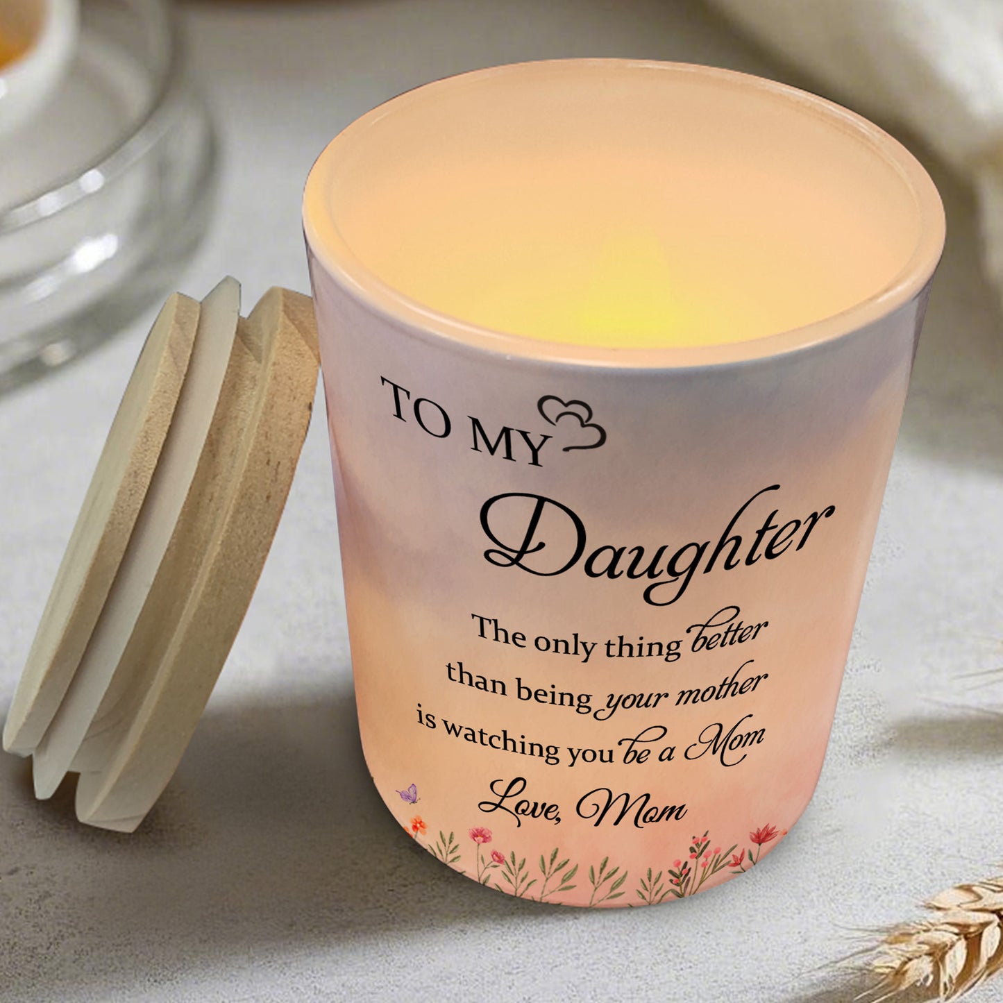 To My Daughter, Love From Mom, Butterfly And Flowers