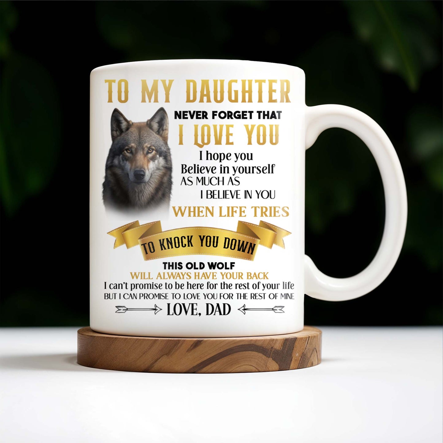 Wolf And Banner Inspirational Love Message For Daughter