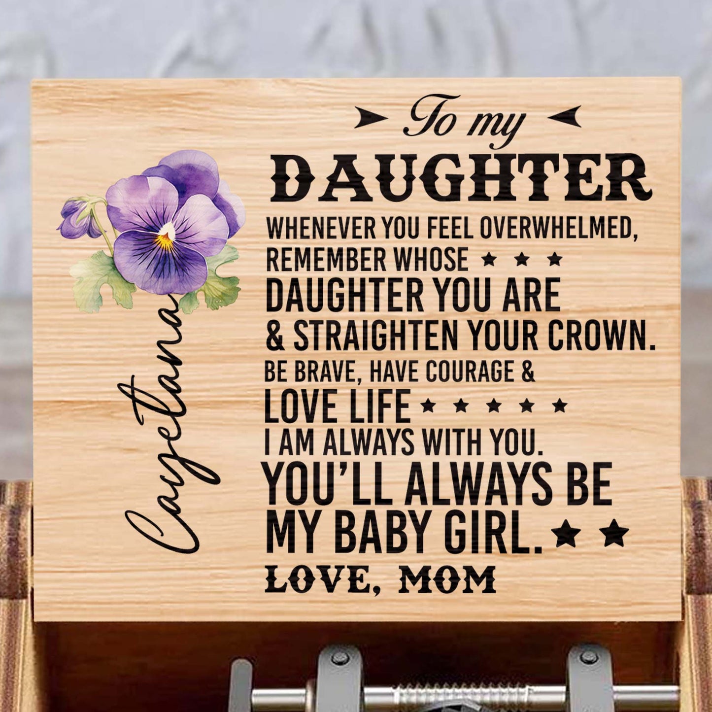 Love Life Courageous Daughter Floral Music Box