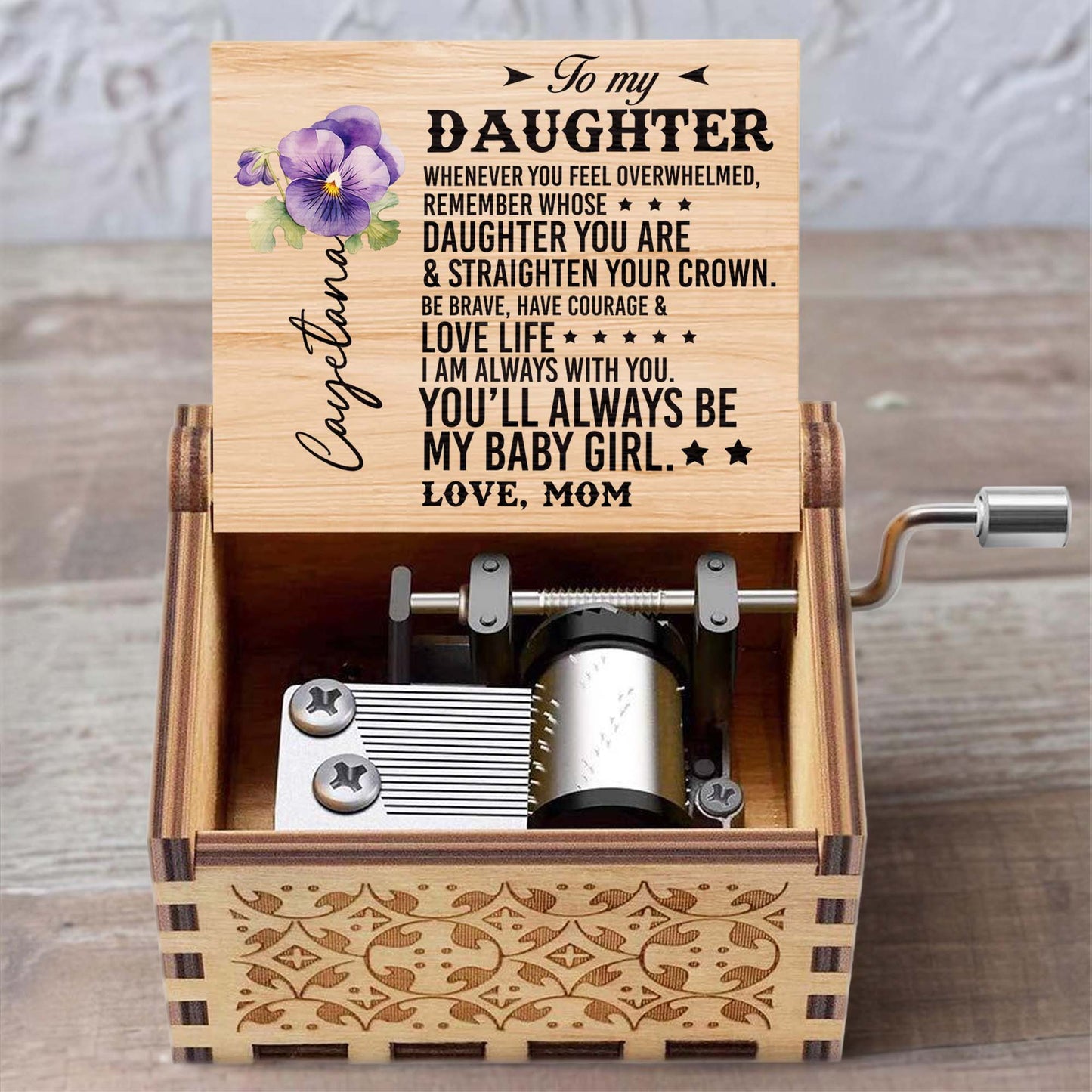 Love Life Courageous Daughter Floral Music Box