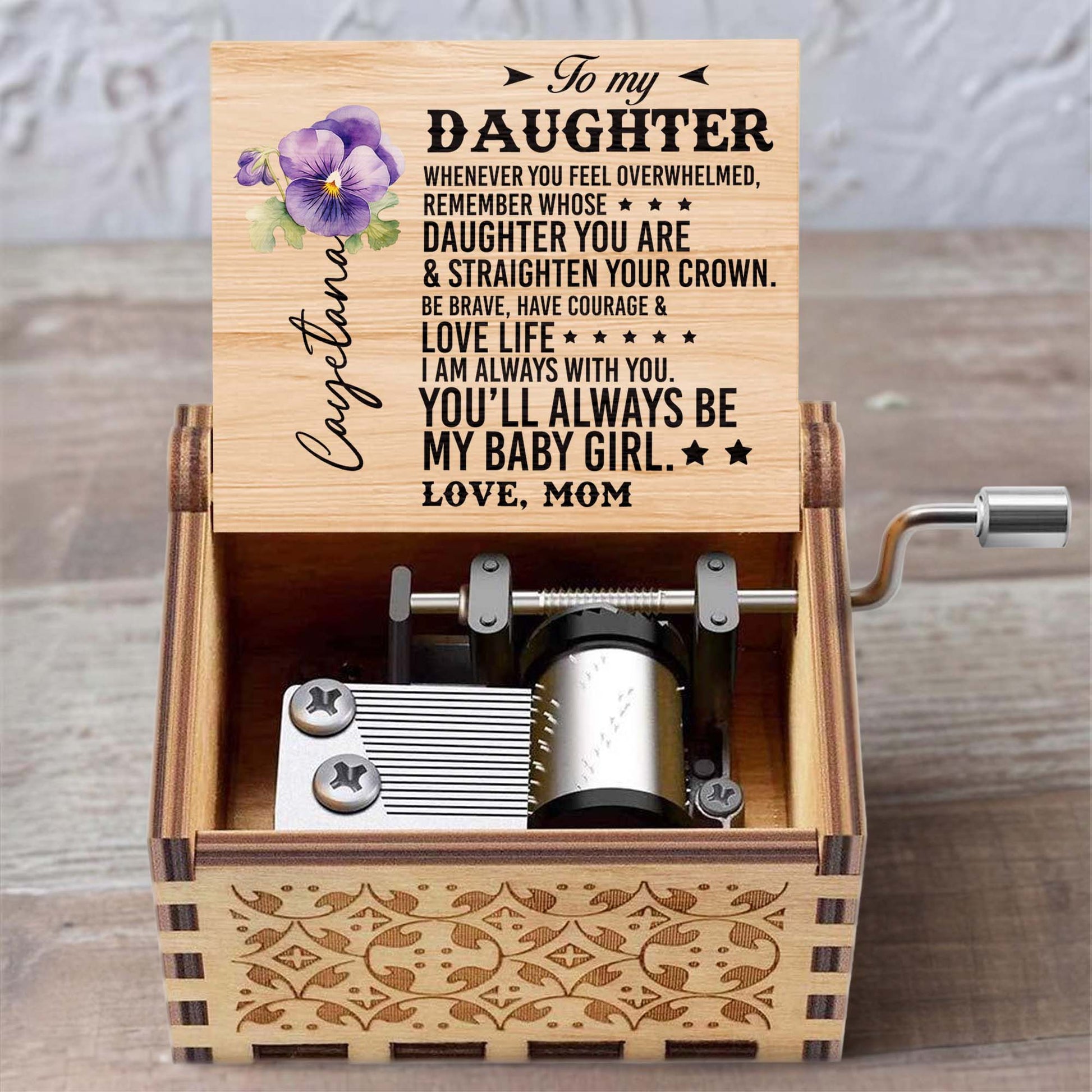 Love Life Courageous Daughter Floral Music Box