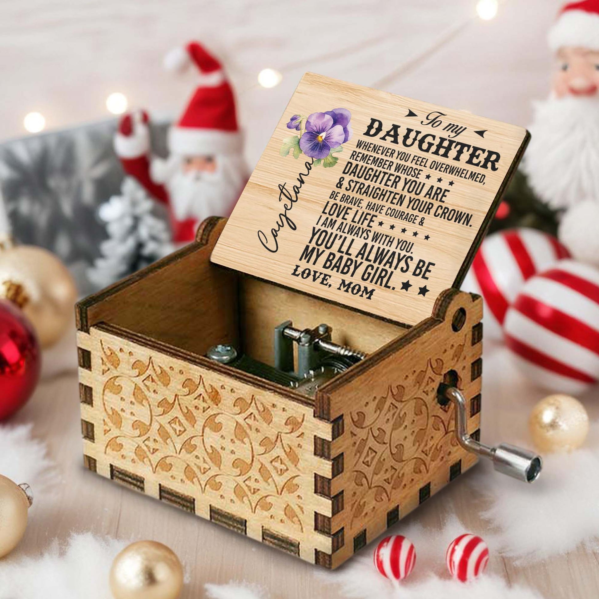 Love Life Courageous Daughter Floral Music Box