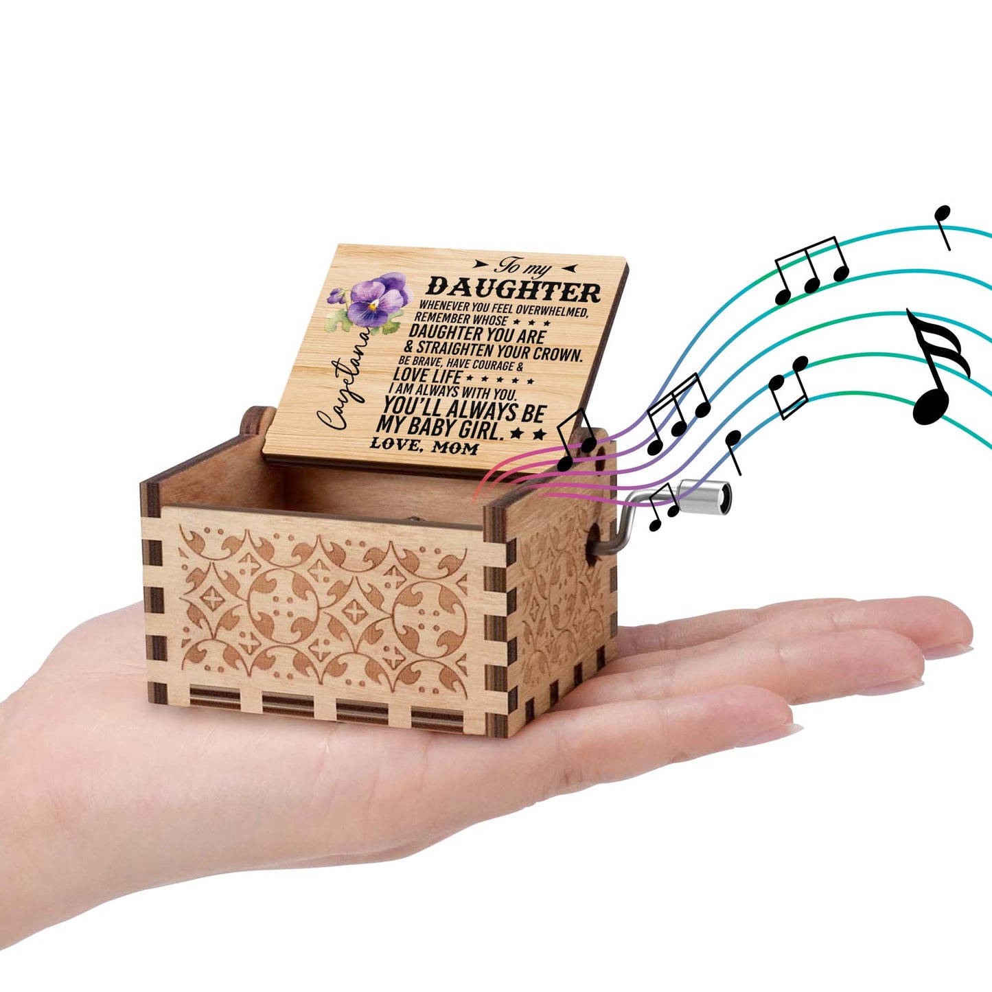 Love Life Courageous Daughter Floral Music Box