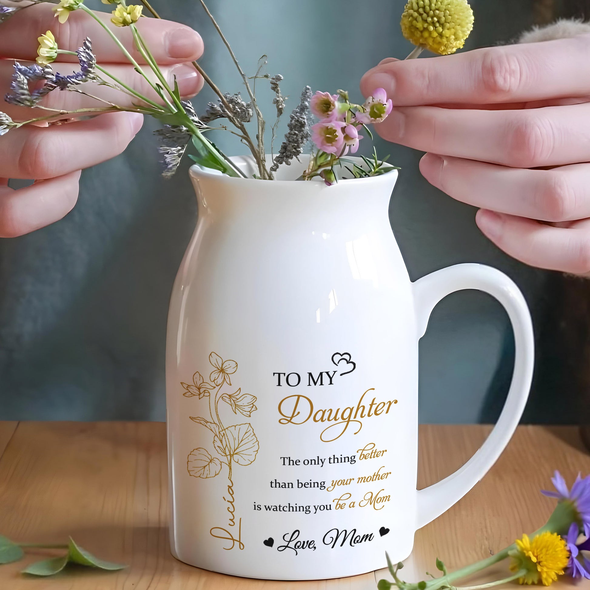 Mother To Daughter Love And Flowers Emotional Message