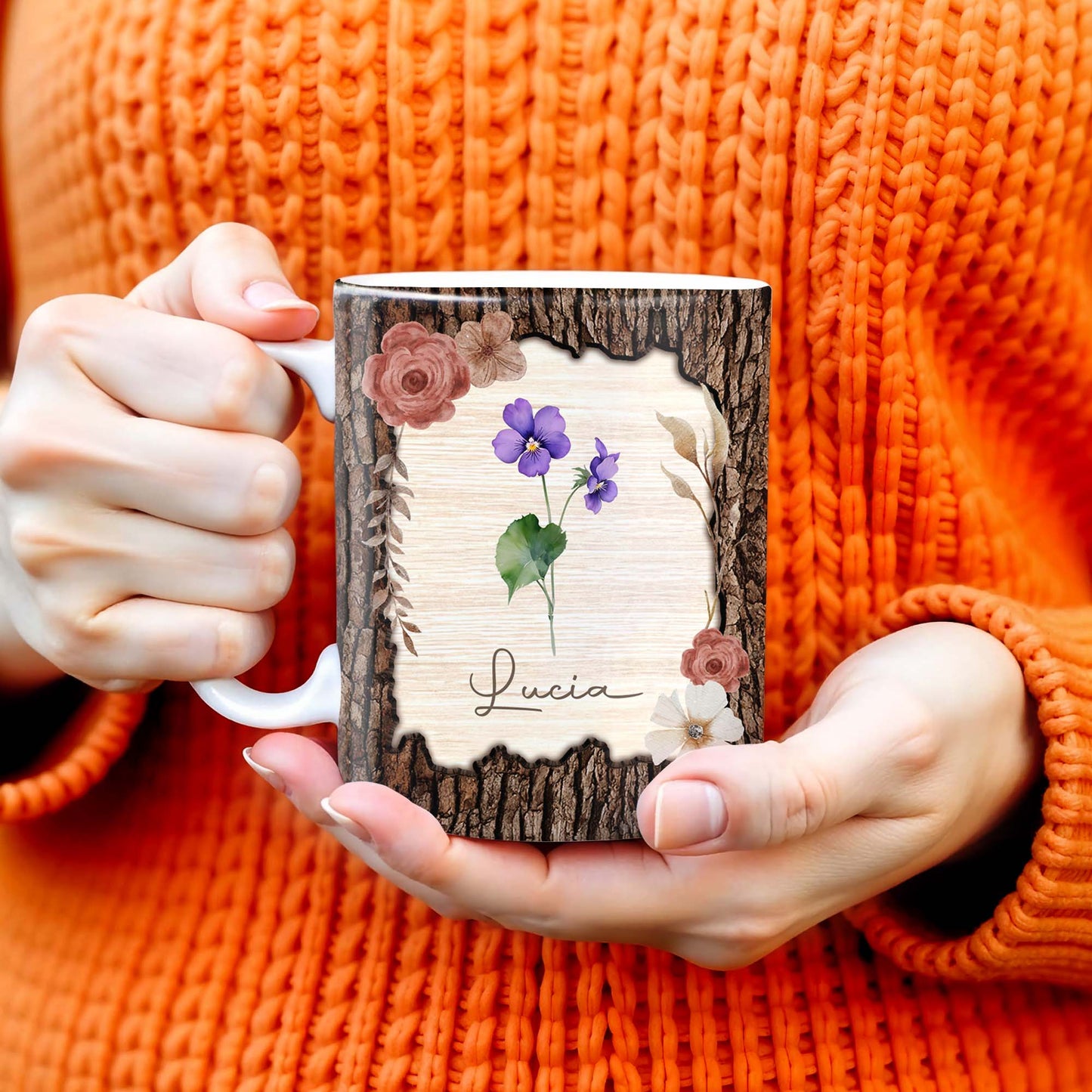 I Love You Life Is Filled With Hard & Good Times Tree Bark And Flowers Design