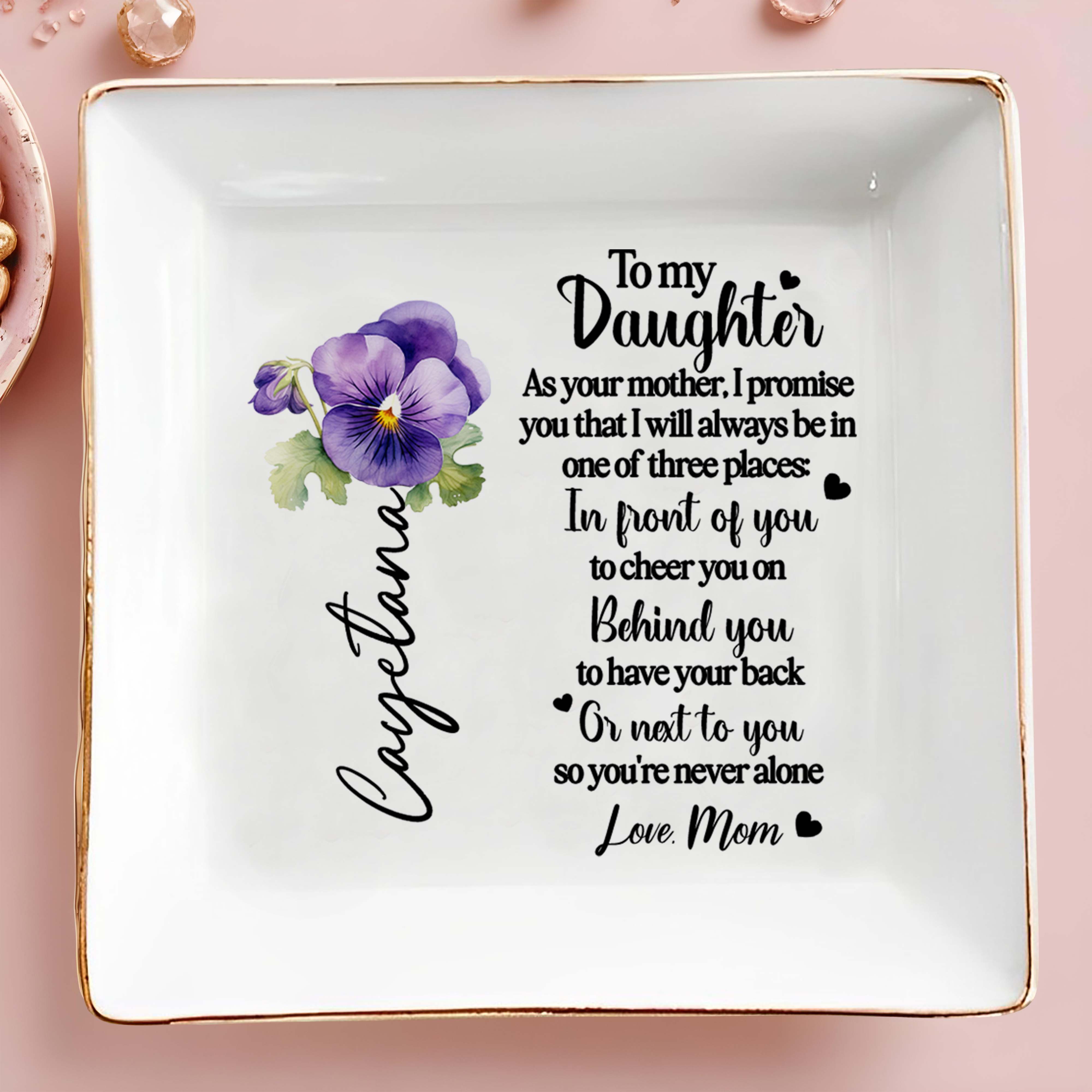 I Promise To Love And Laugh With You - Personalized Custom Jewelry Dish - Gift For Girlfriend