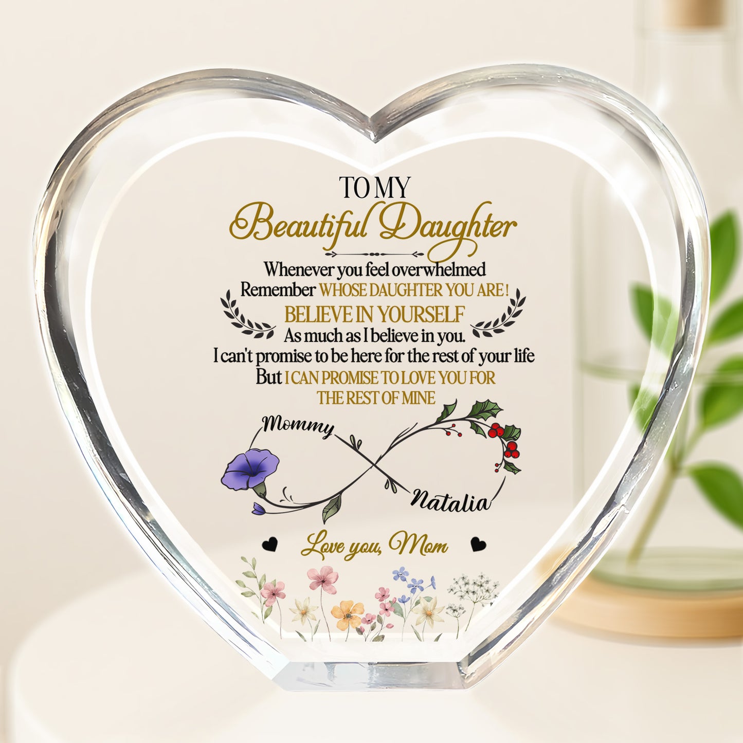 To My Beautiful Daughter, Flowers and Hearts