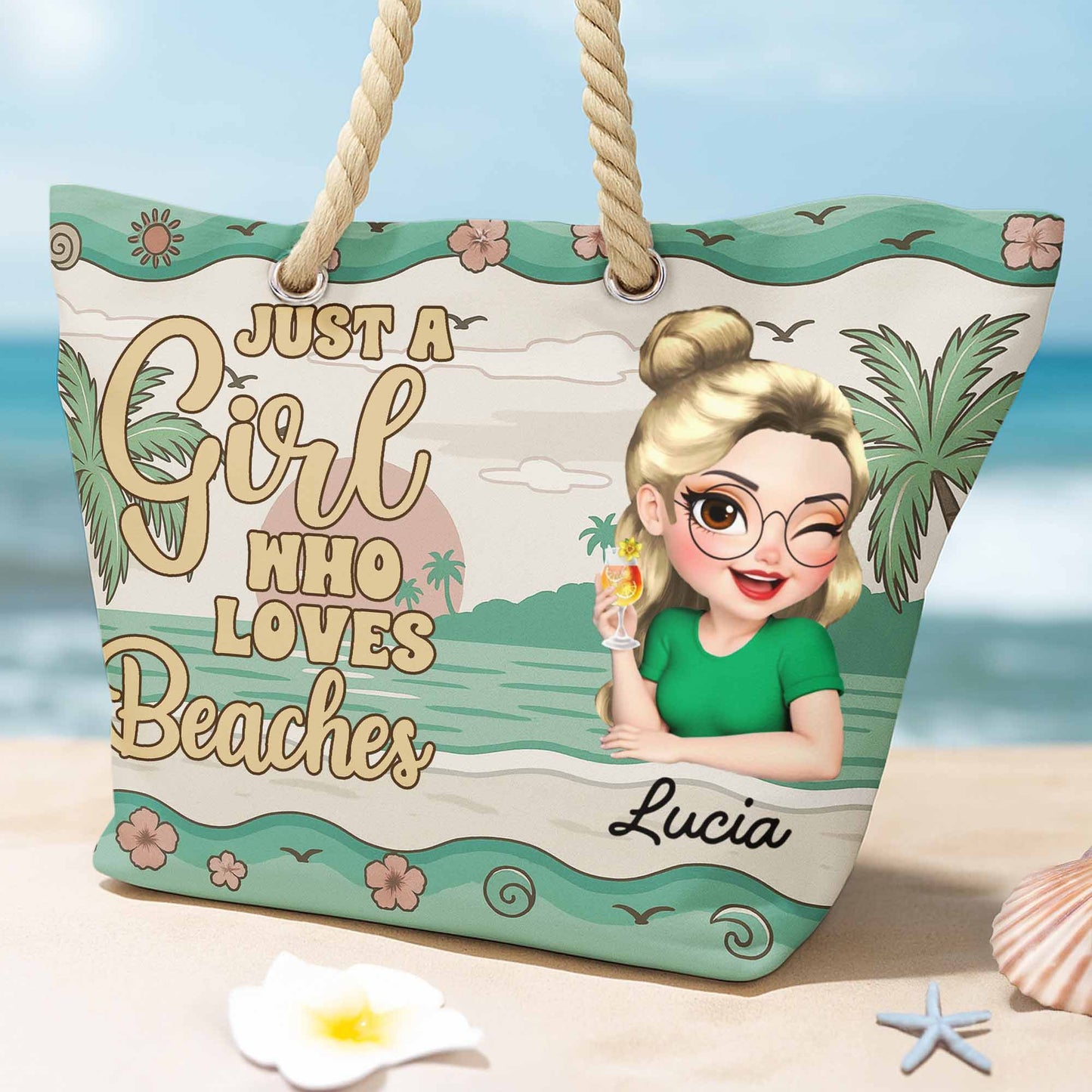 Just A Girl Who Loves Beaches, Palm Trees And Flowers