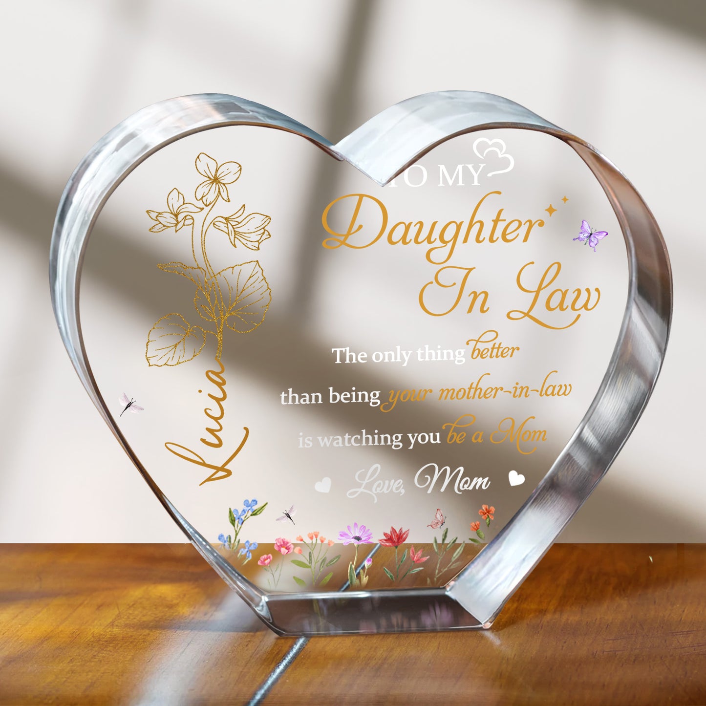 TO MY Daughter-In-Law, Watching You Be a Mom, Flowers and Butterfly