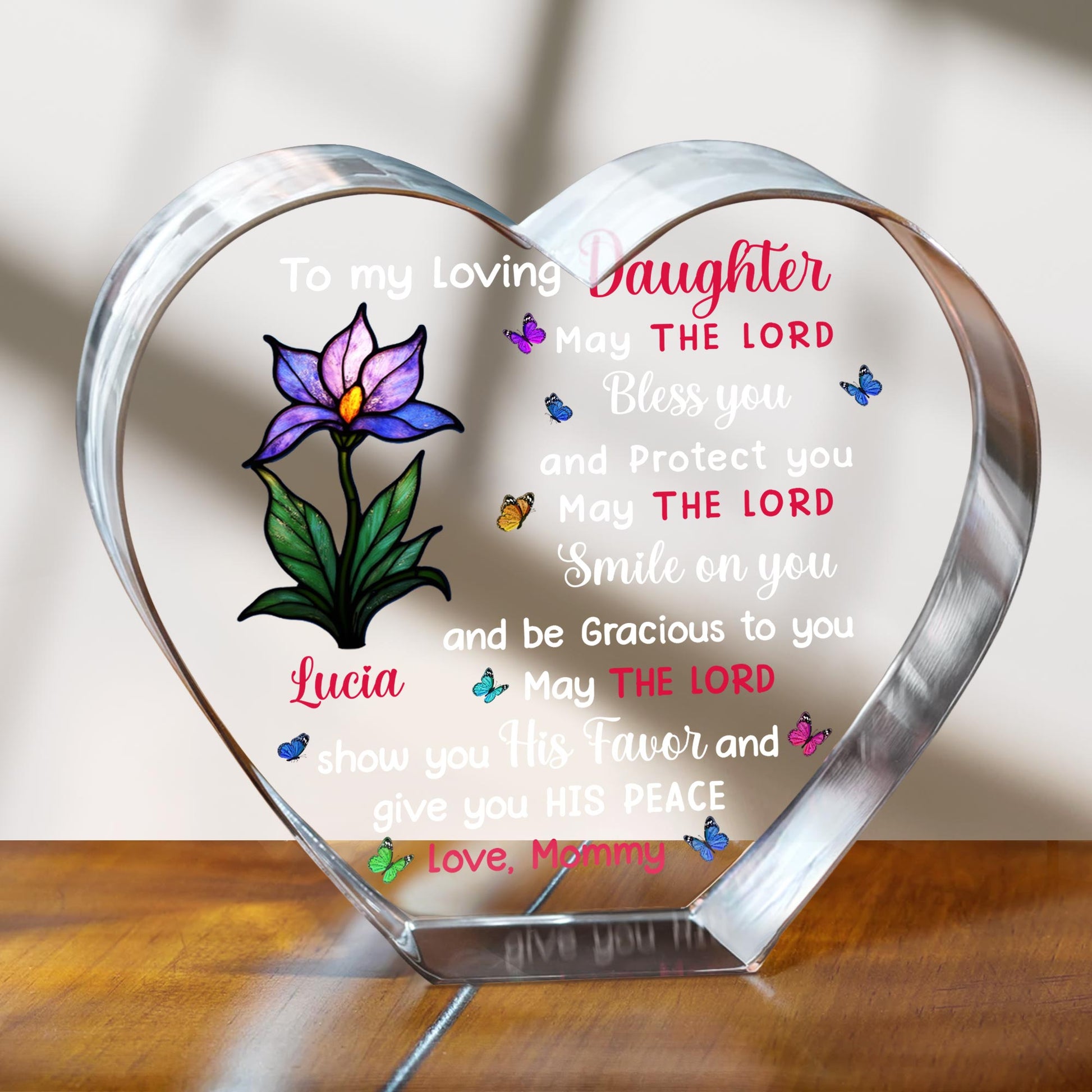 To My Loving Daughter, May The Lord Bless You, Flower and Butterfly