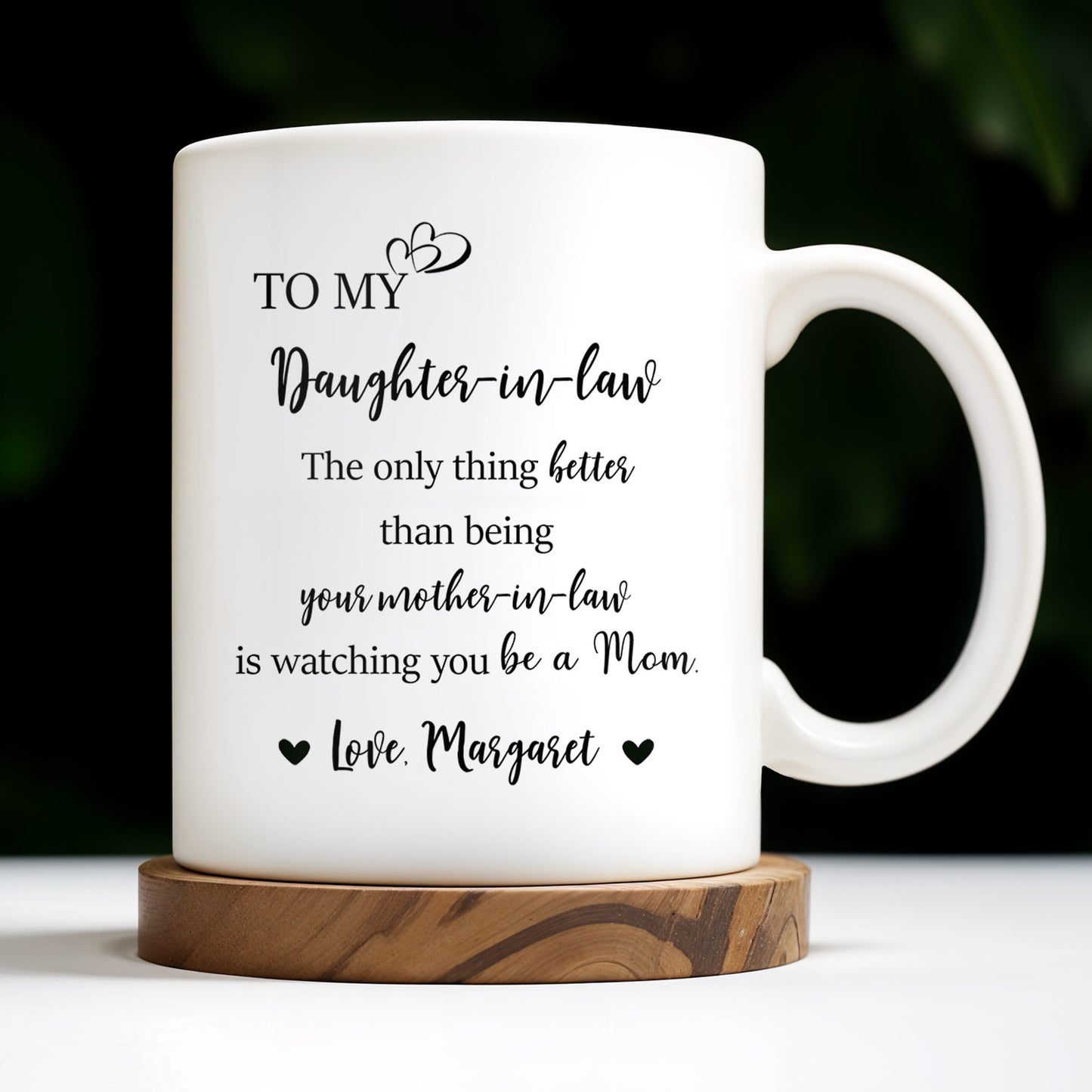 À ma belle-fille, la seule chose qui soit meilleure que d'être ta belle-mère, fleurs et papillons - Tasse à café personnalisée - DAU173_MG