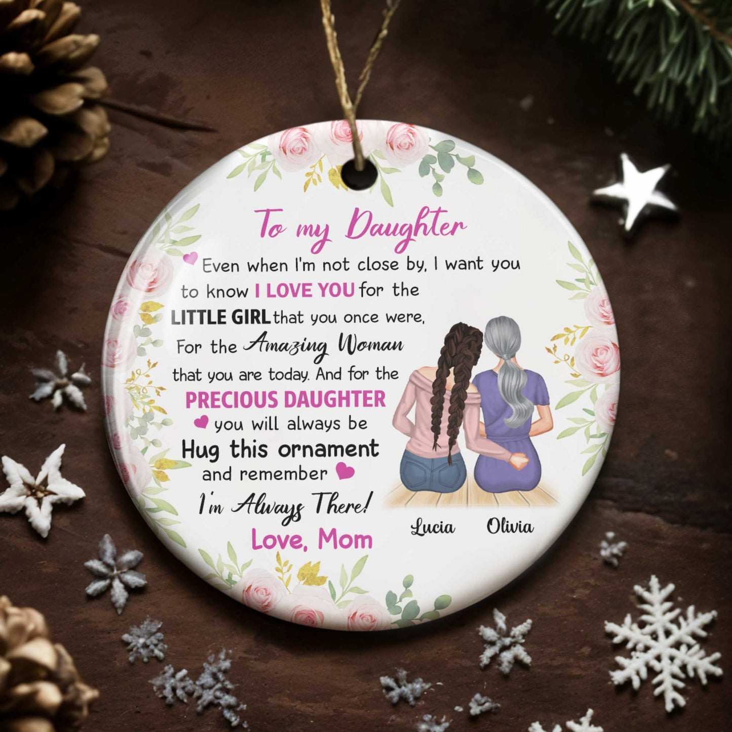 To My Daughter, I Love You, Flowers, Mother And Daughter