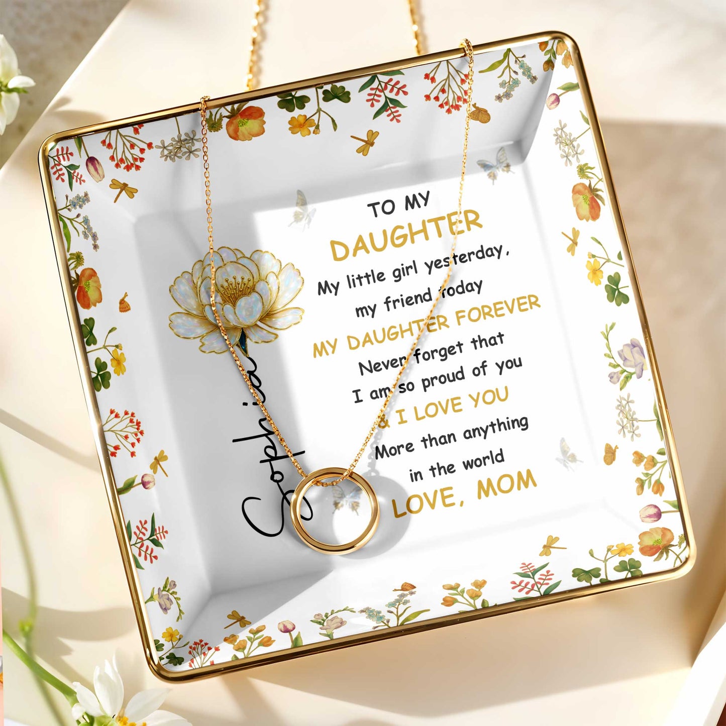 To My Daughter, Personal Love Message With Flowers