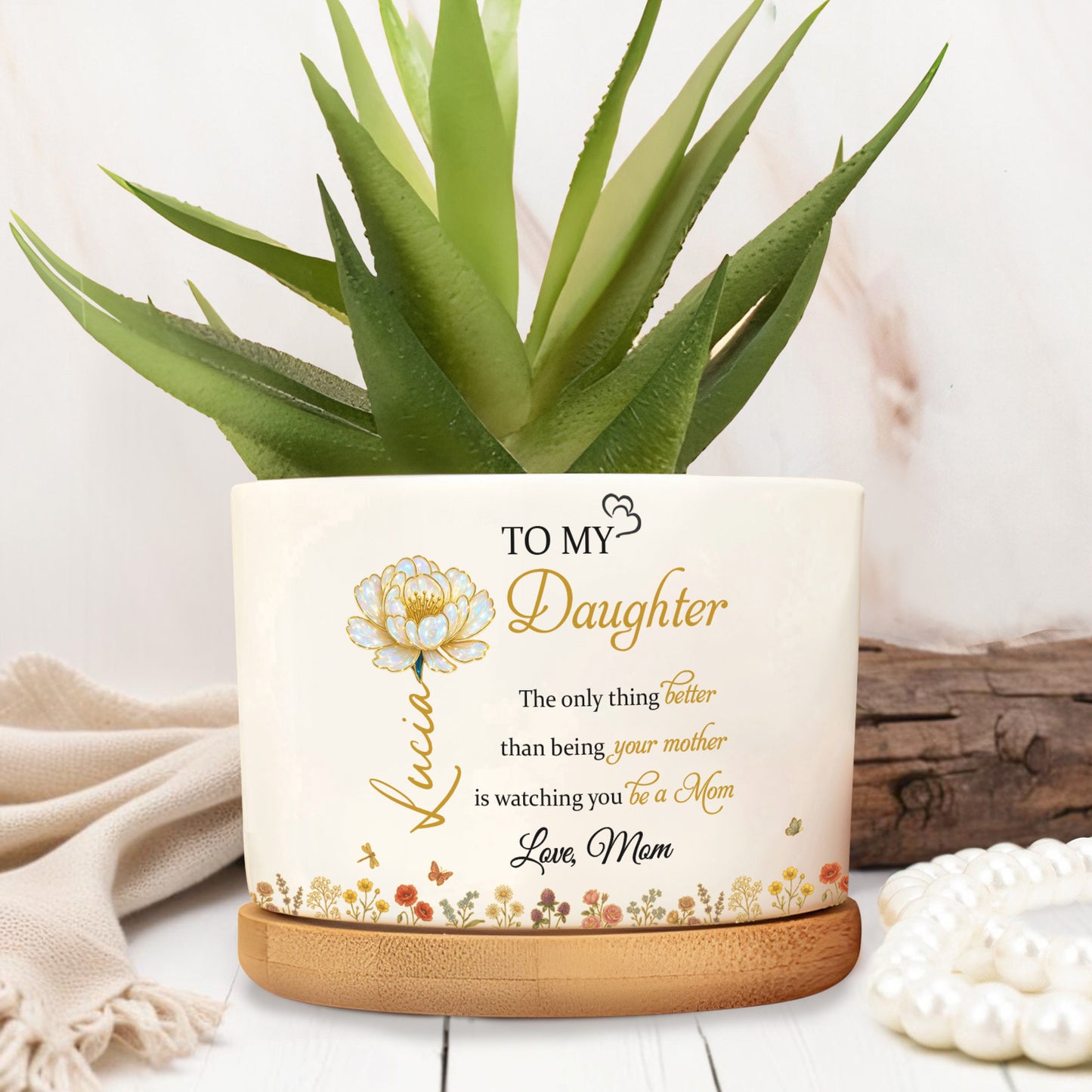 To My Daughter, Beautiful Flower Design