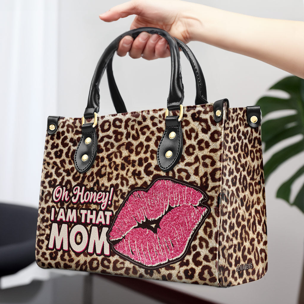 Soy esa mamá - Bolso de mano de cuero personalizado - DB18