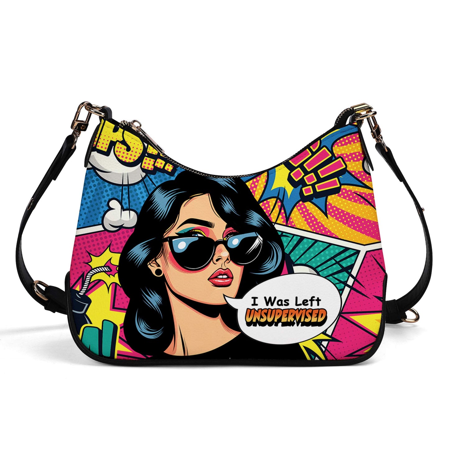 I Was Left Unsupervised - Personalized Custom Chain Crossbody Handbag - DB22CH
