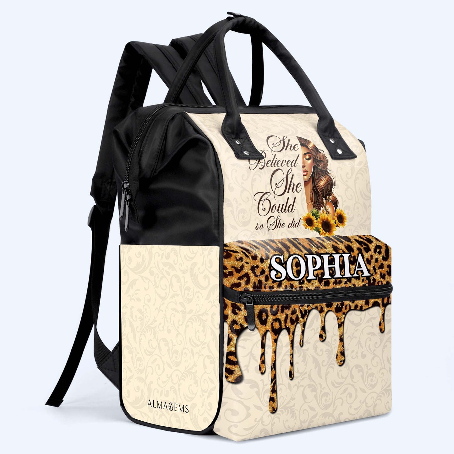 Elle croyait pouvoir le faire, alors elle l'a fait - Sac à dos de voyage personnalisé en forme de bec de canard - DG008_DKB