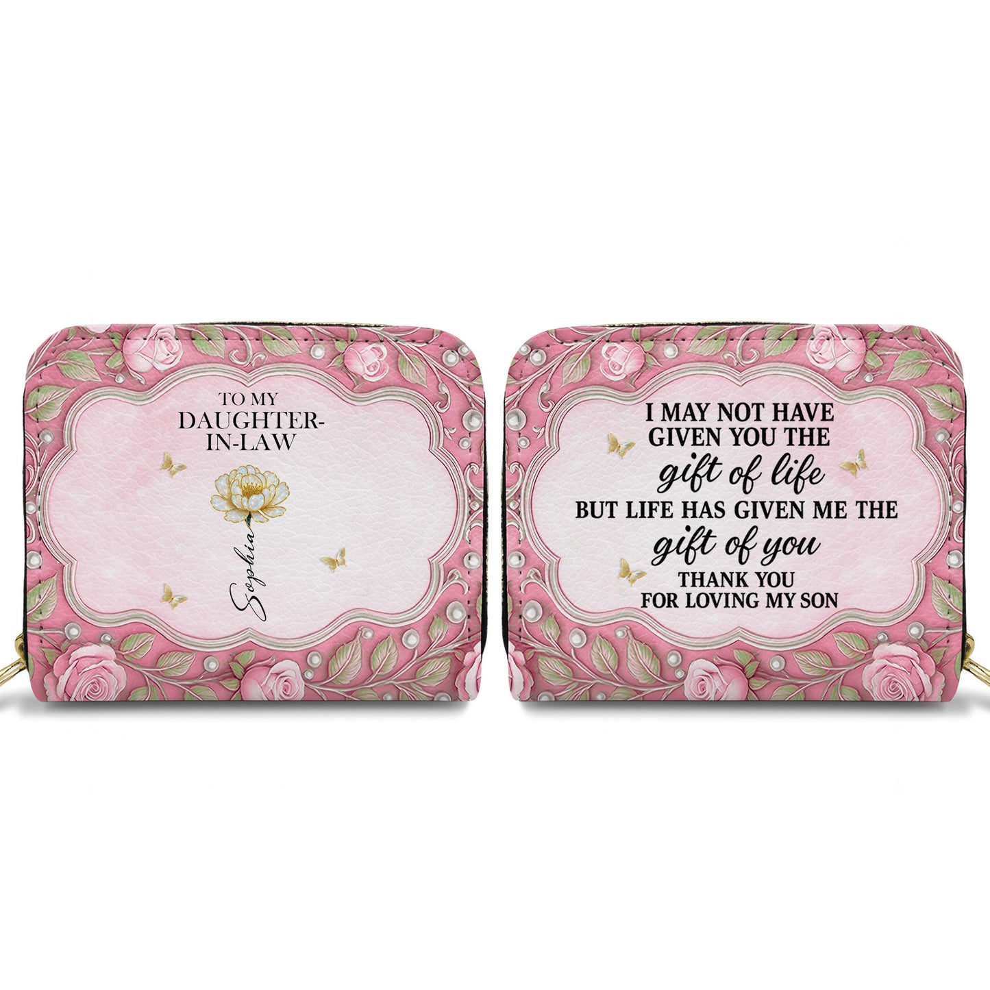 To My Daughter-In-Law, Roses And Hearts Design