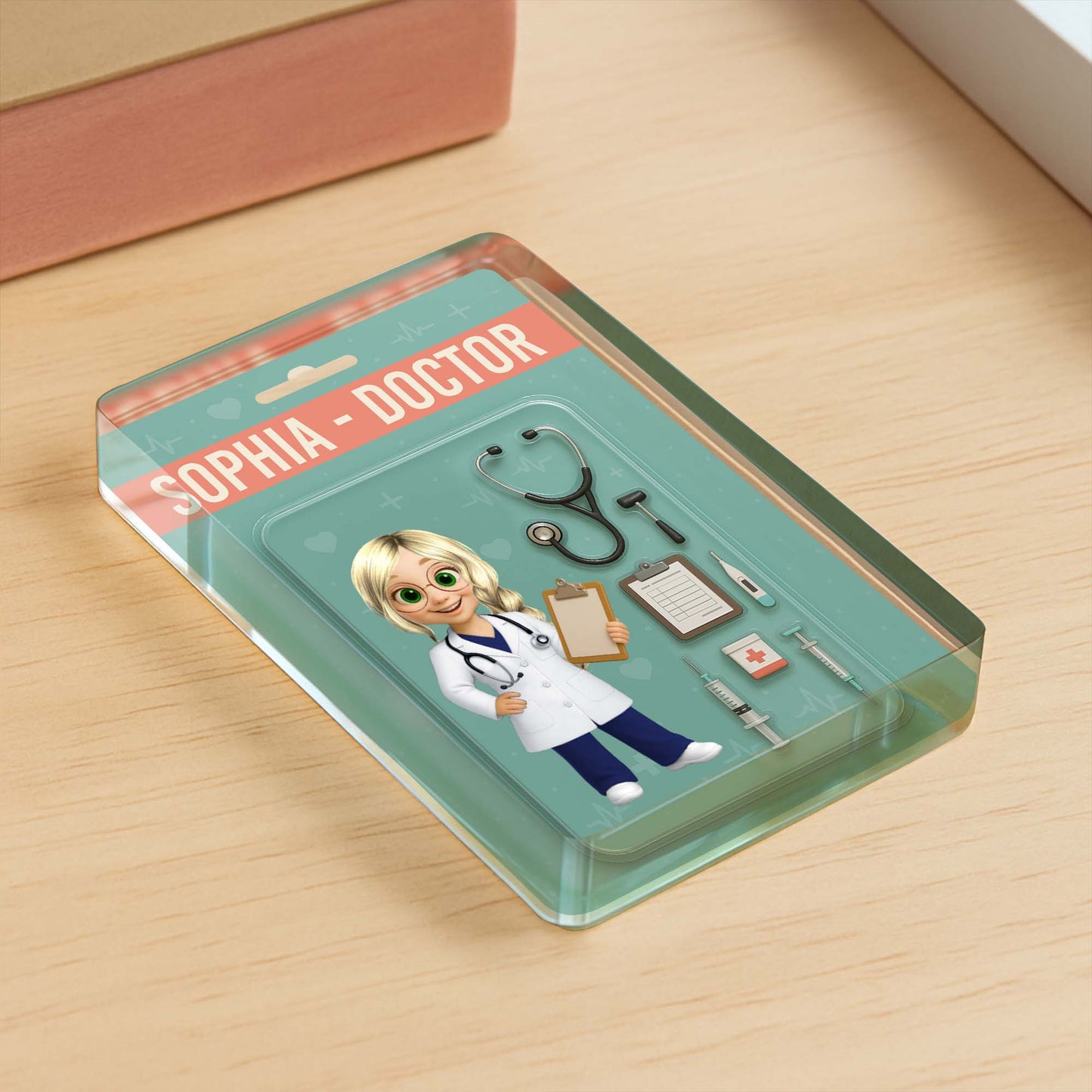 Customizable Doctor Theme Acrylic Plaque With Medical Tools