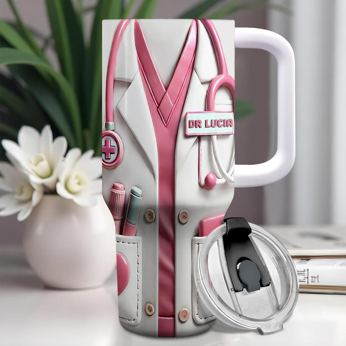 Nutritional Facts For Dedicated Healthcare Heroes - Personalized 40oz Tumbler With Straw - DOC013_TBS