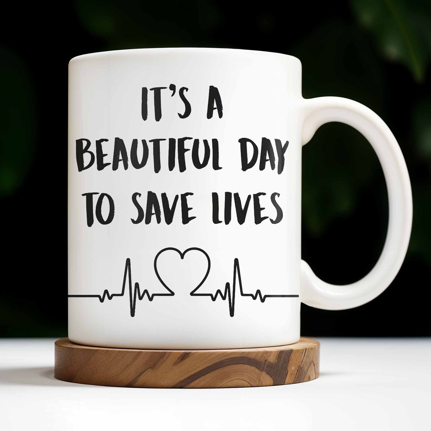 It's A Beautiful Day To Save Lives, Medical Scrubs And Stethoscope - Personalized Custom Coffee Mug - DOC017_MG
